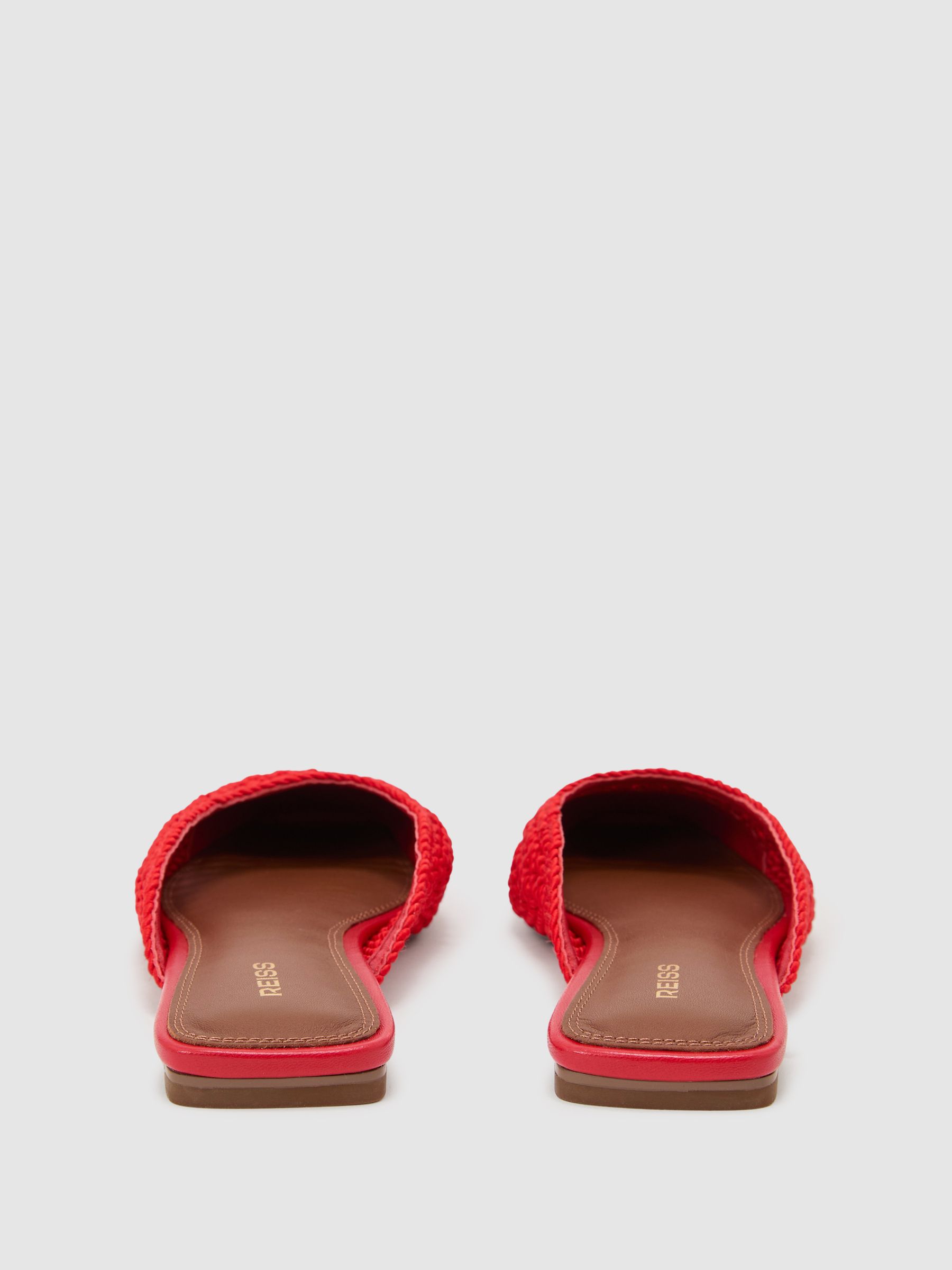 Woven Slip-On Mules in Red - Image 3 of 4