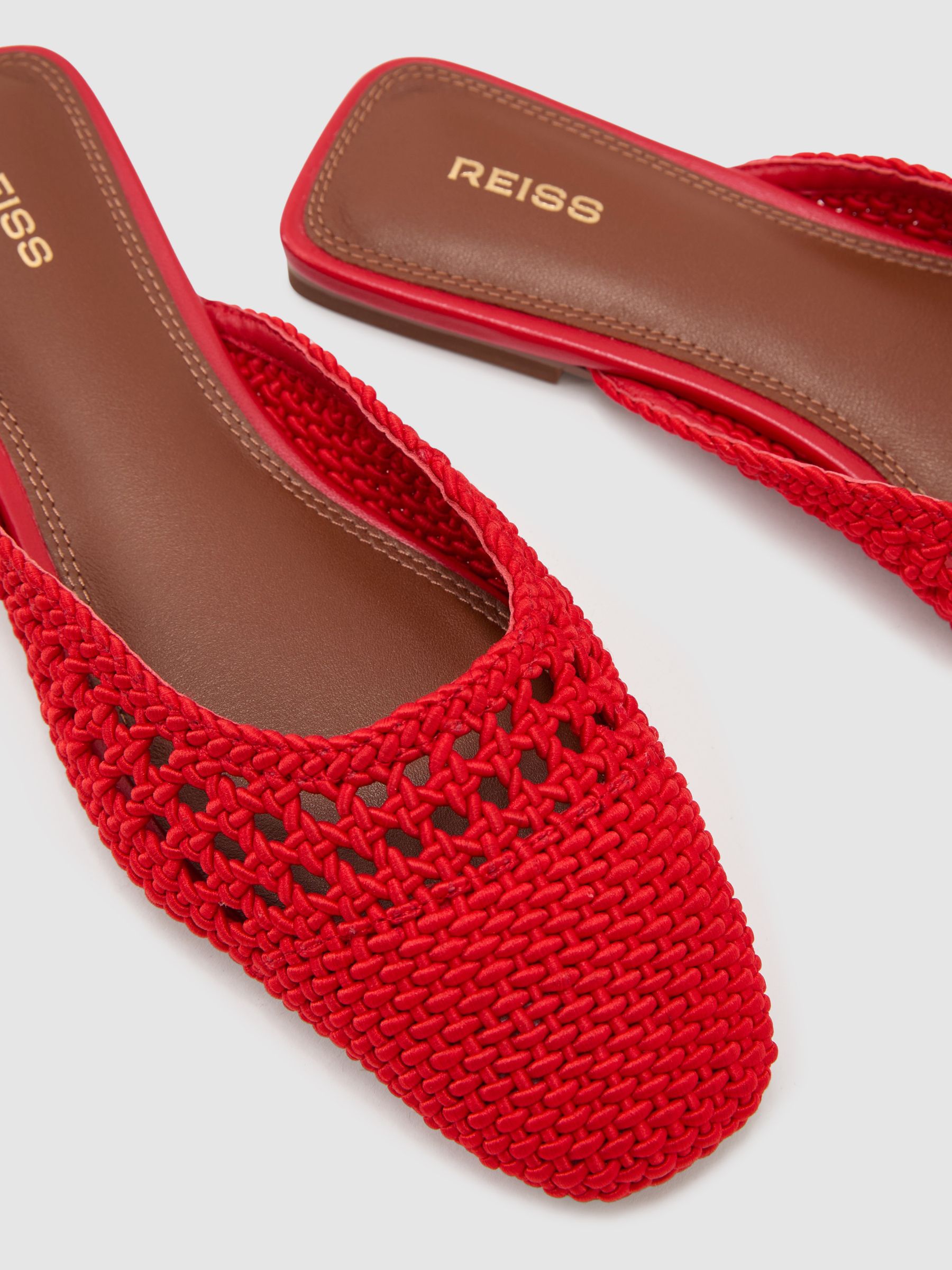 Woven Slip-On Mules in Red - Image 4 of 4