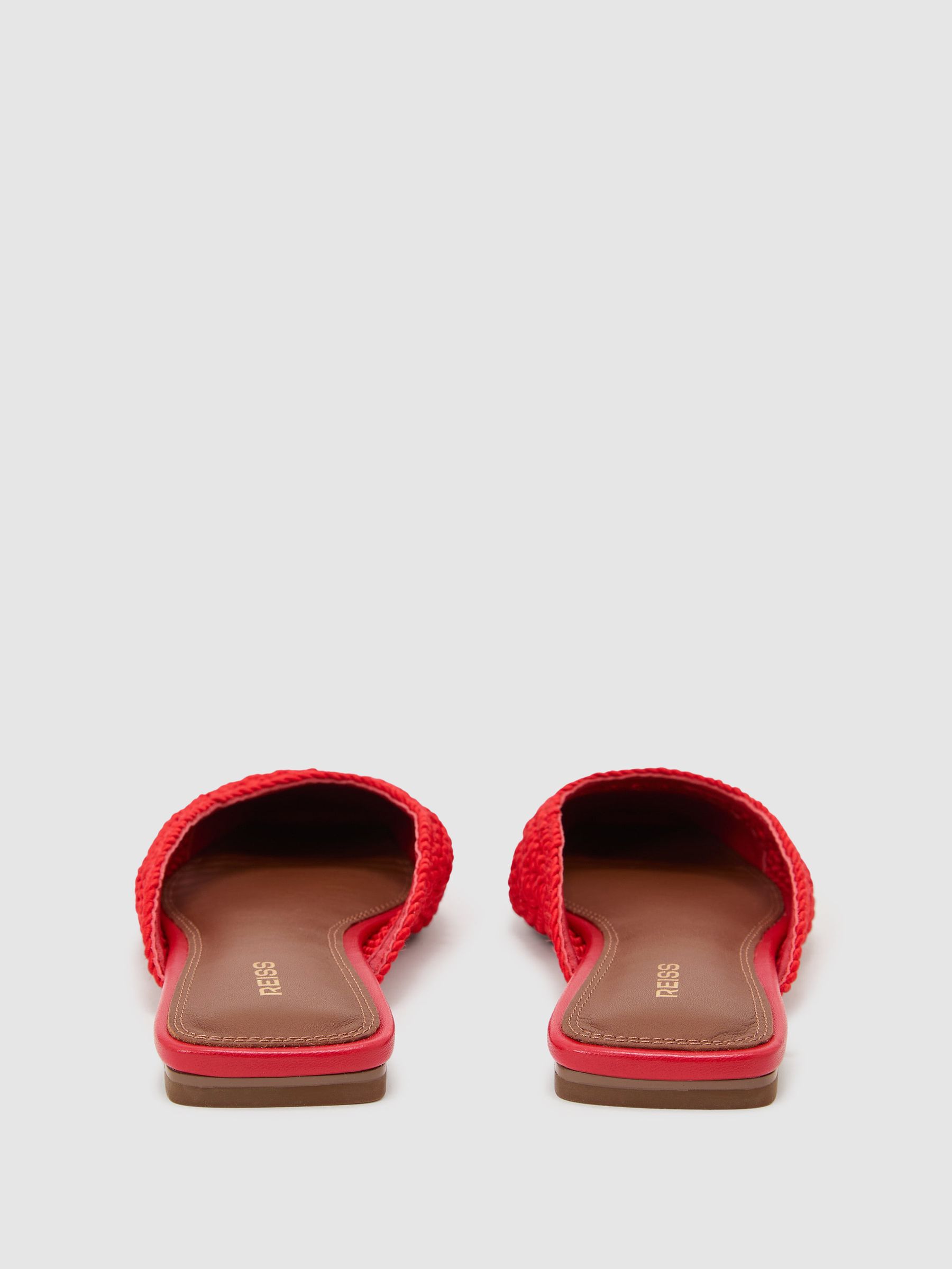Woven Slip-On Mules in Red - Image 5 of 6