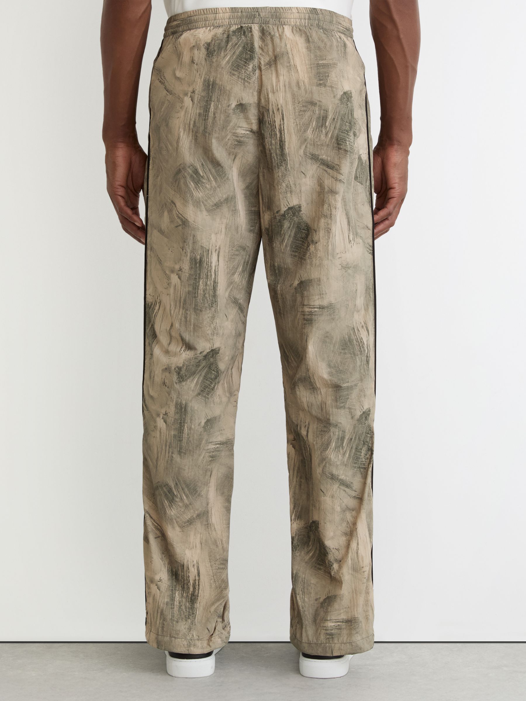 Abstract-Print Track Trousers in Dark Sand - image 4
