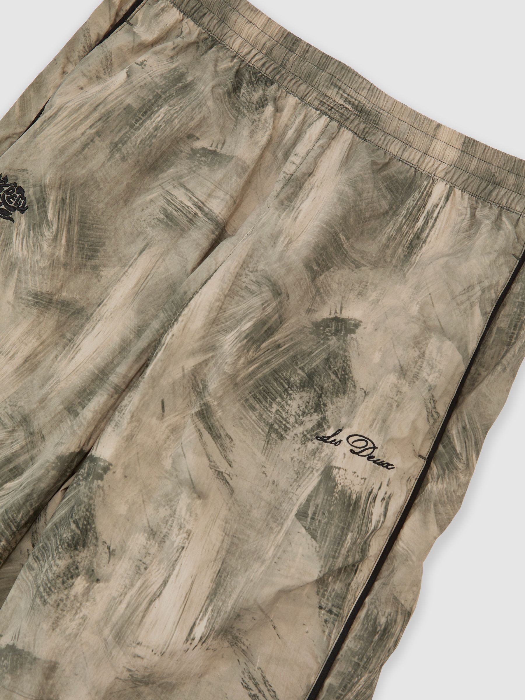 Abstract-Print Track Trousers in Dark Sand - image 3
