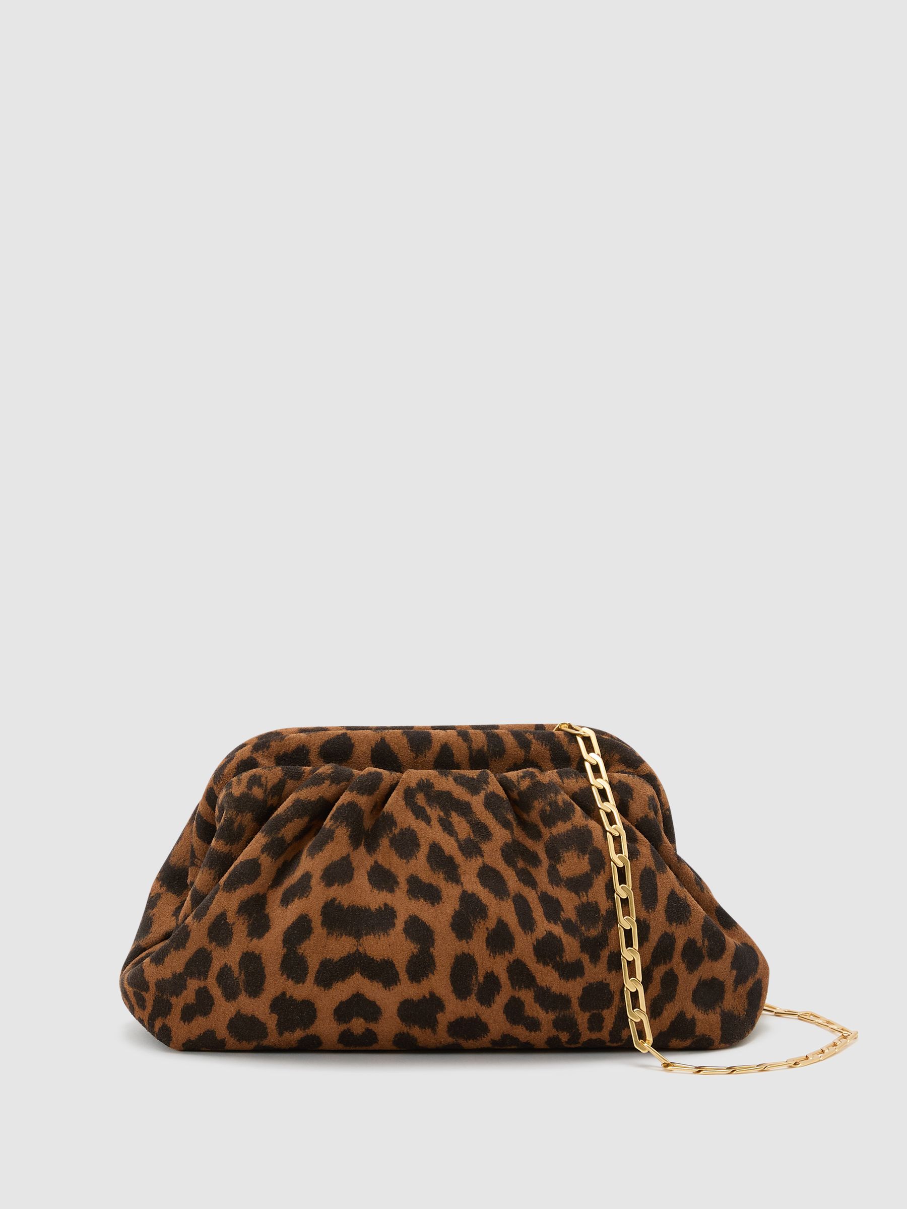 Suede Pouch Clutch Bag in Animal - image 5