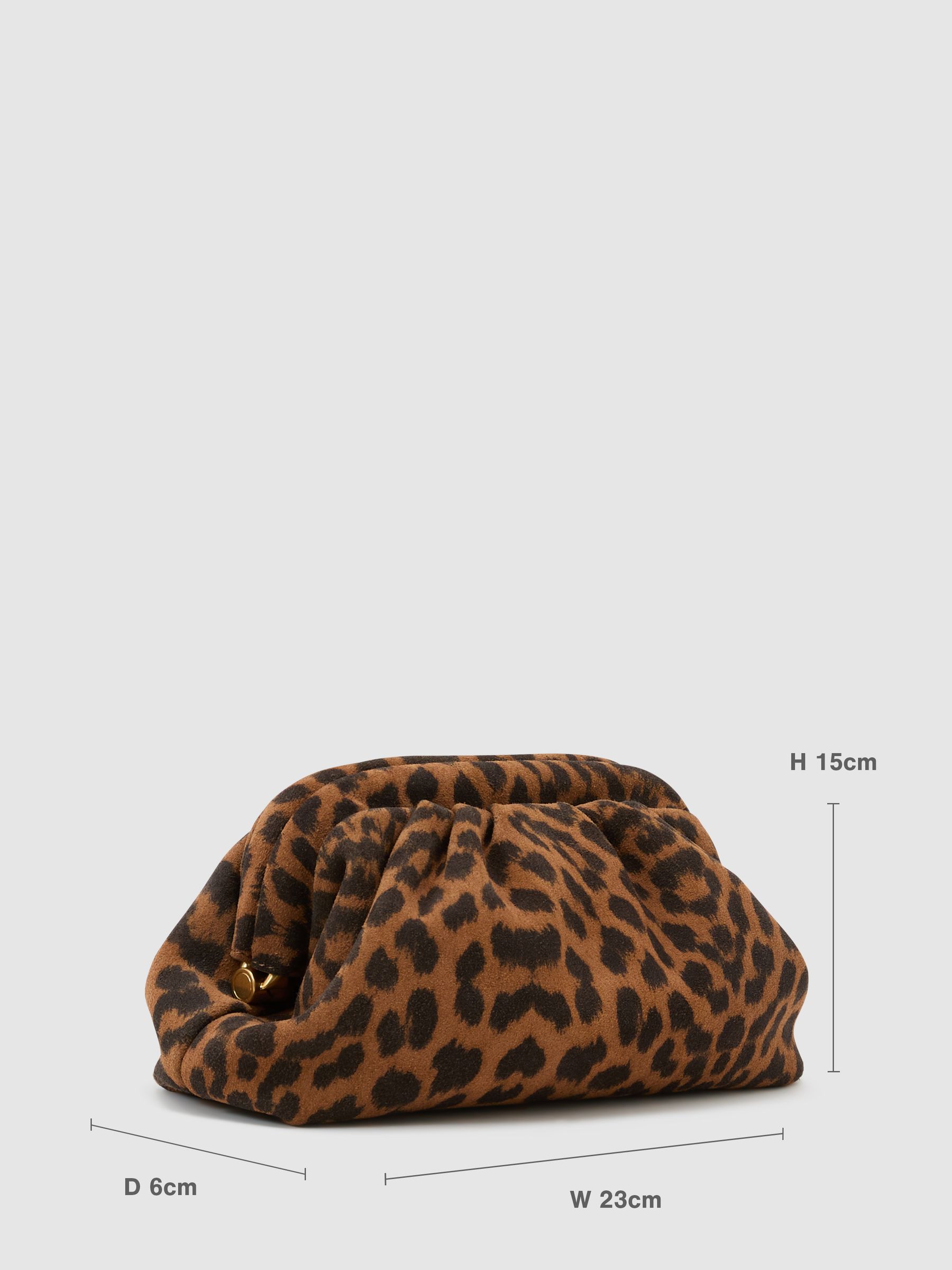 Suede Pouch Clutch Bag in Animal - image 3