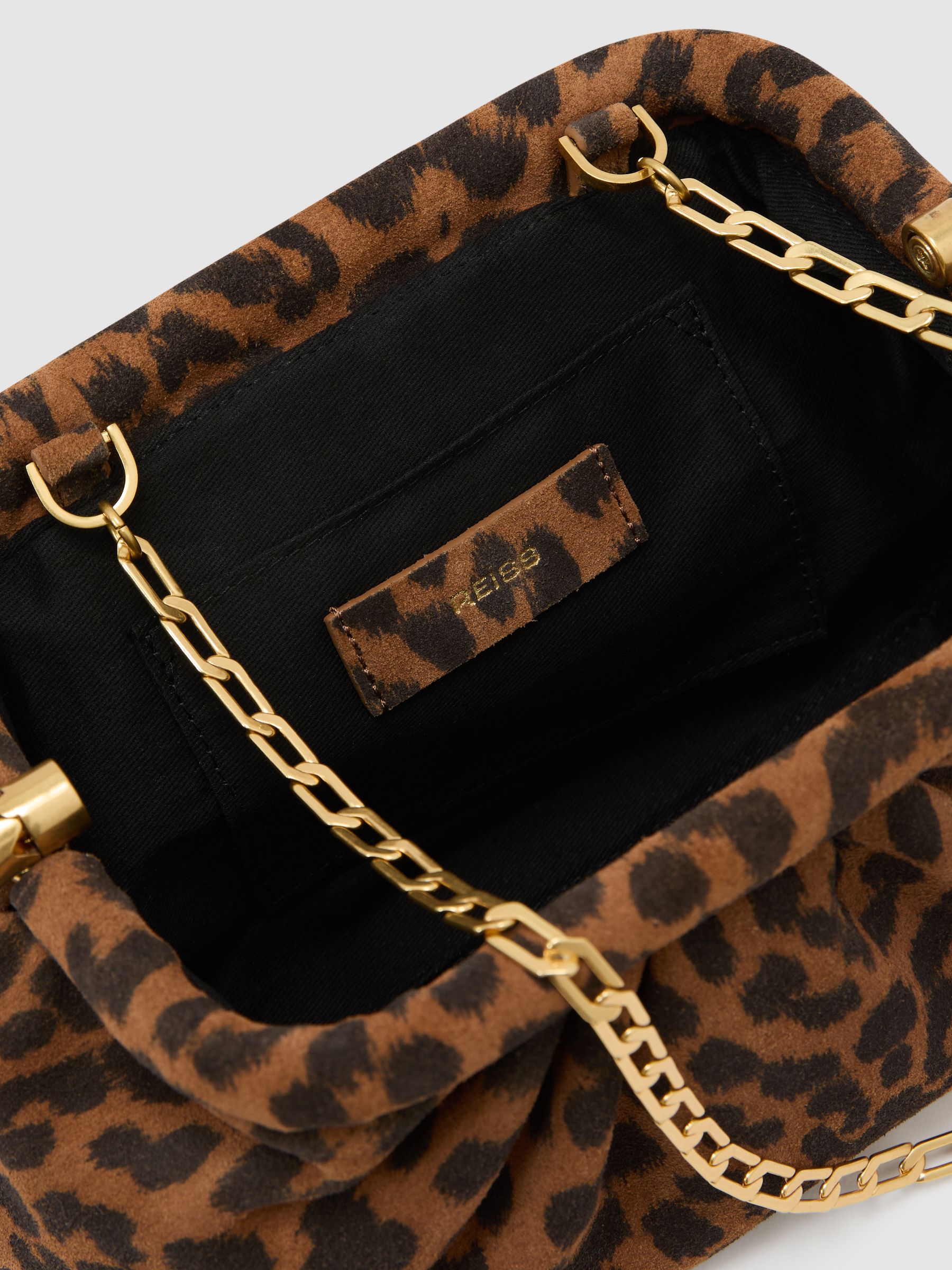 Suede Pouch Clutch Bag in Animal - image 2