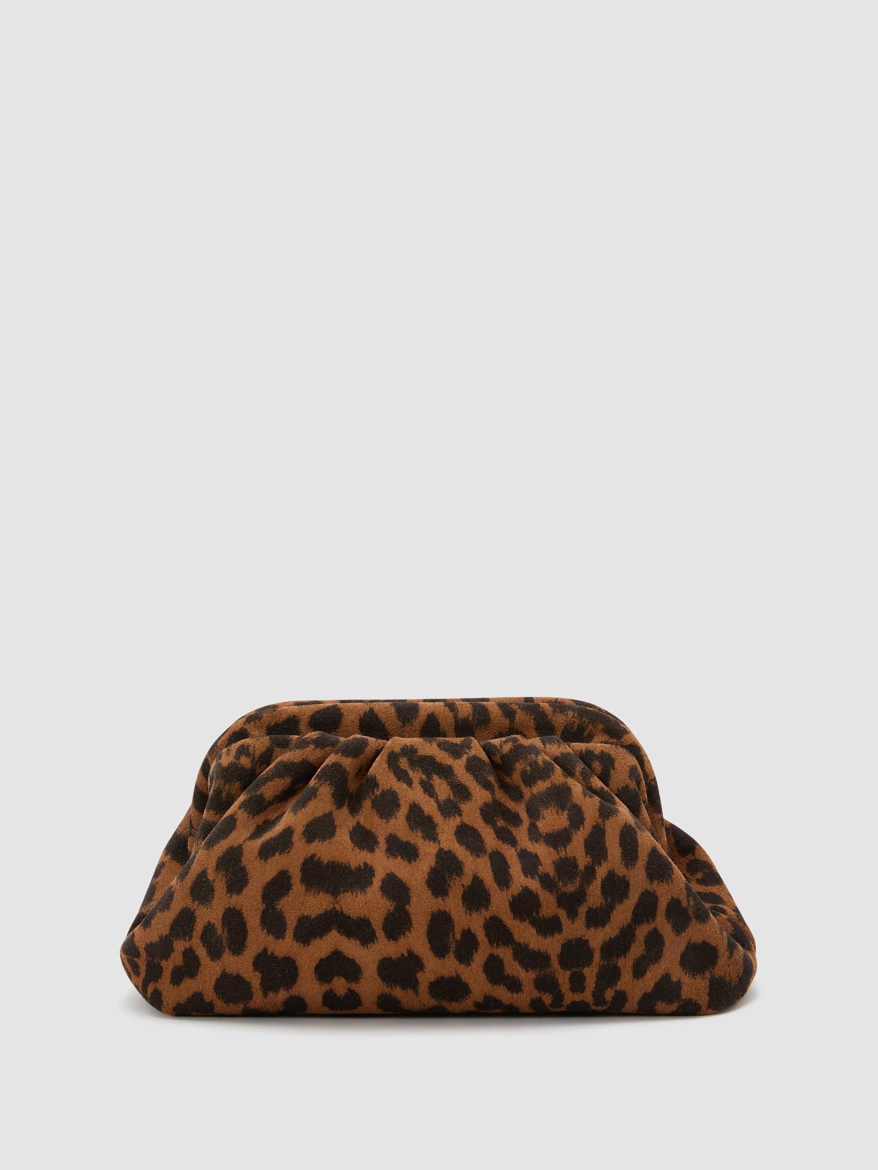 Suede Pouch Clutch Bag in Animal - image 4