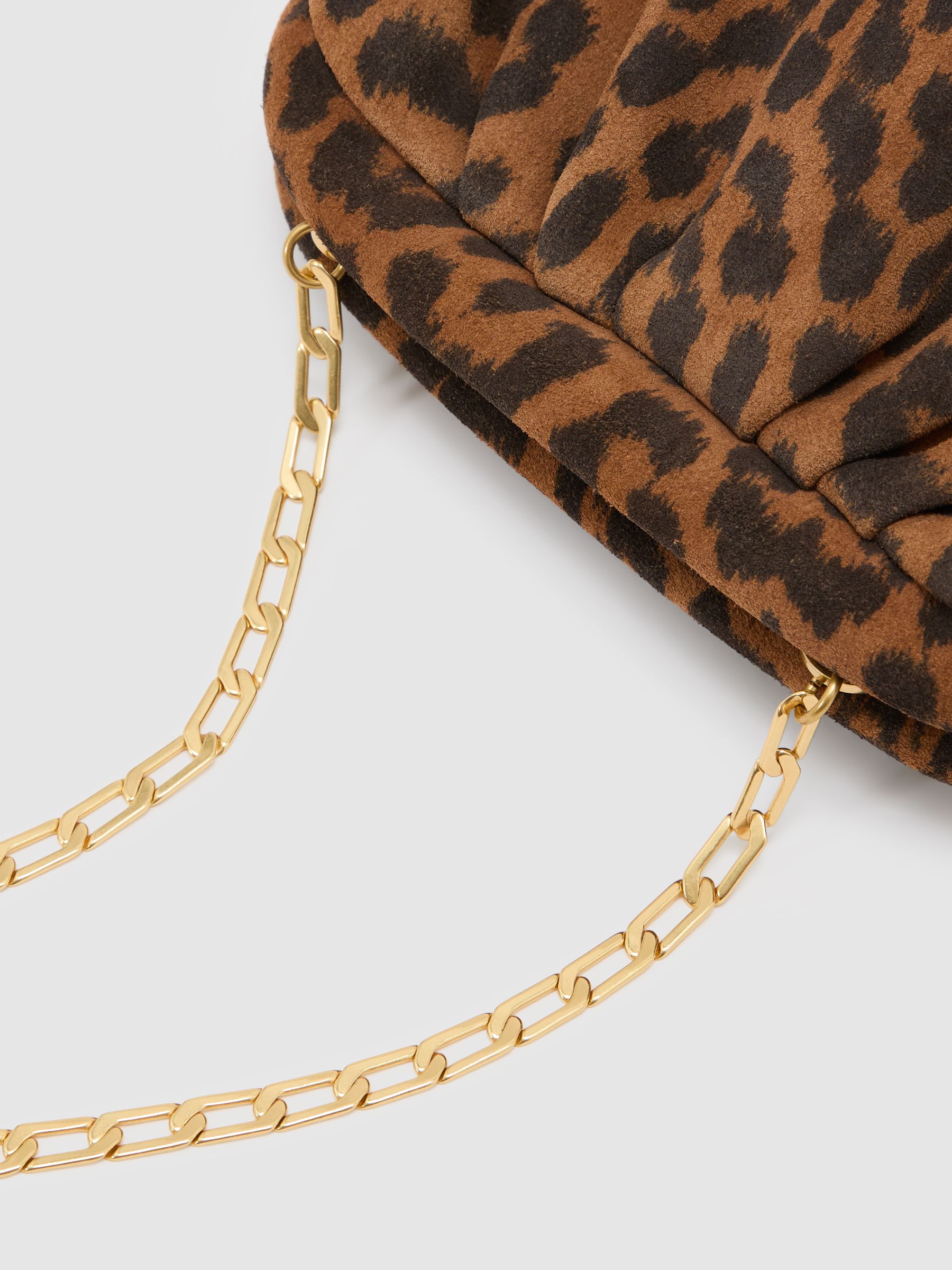 Suede Pouch Clutch Bag in Animal - image 1