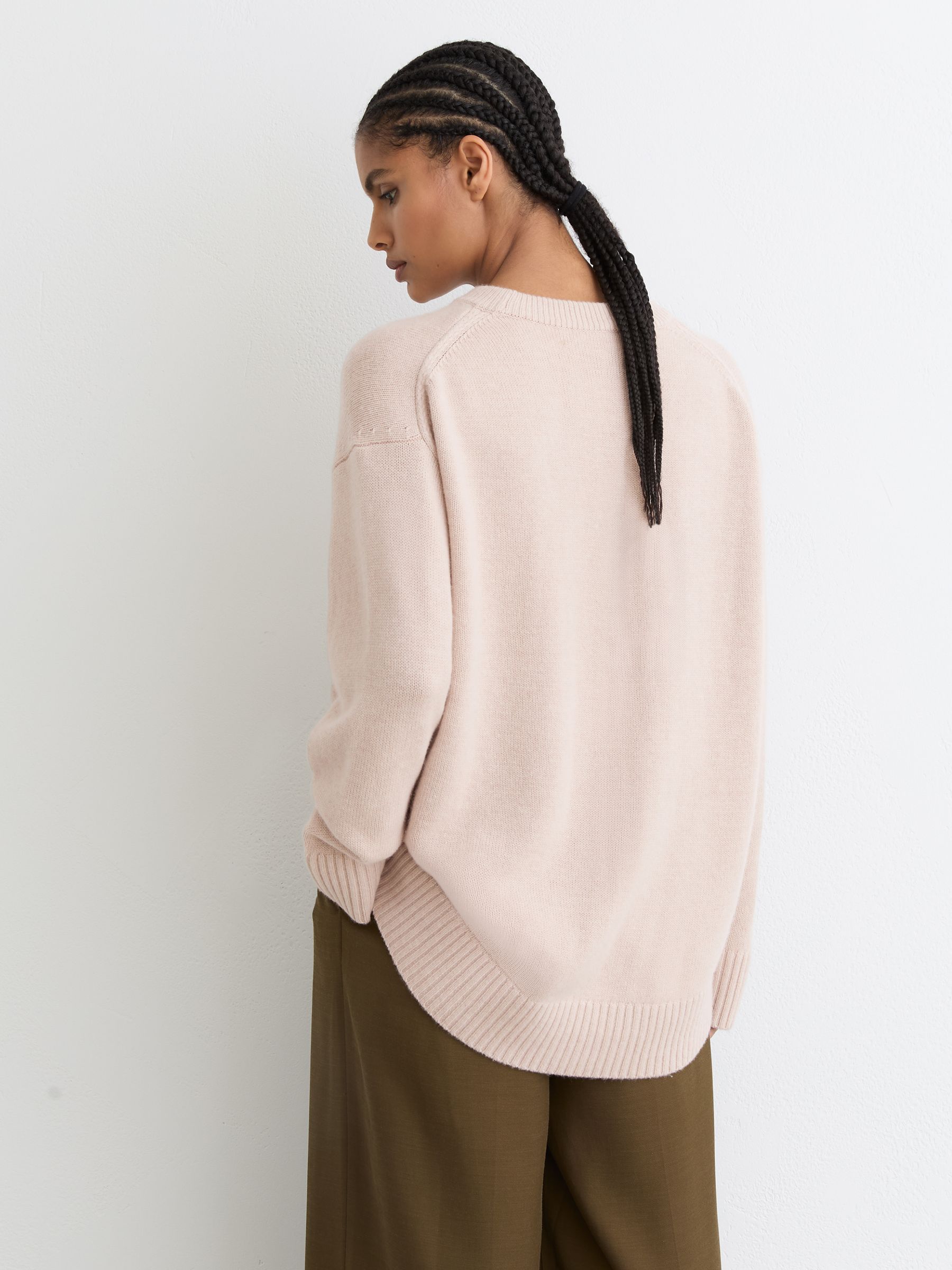 Wool-Cashmere Crew-Neck Jumper in Blush - Image 6 of 8