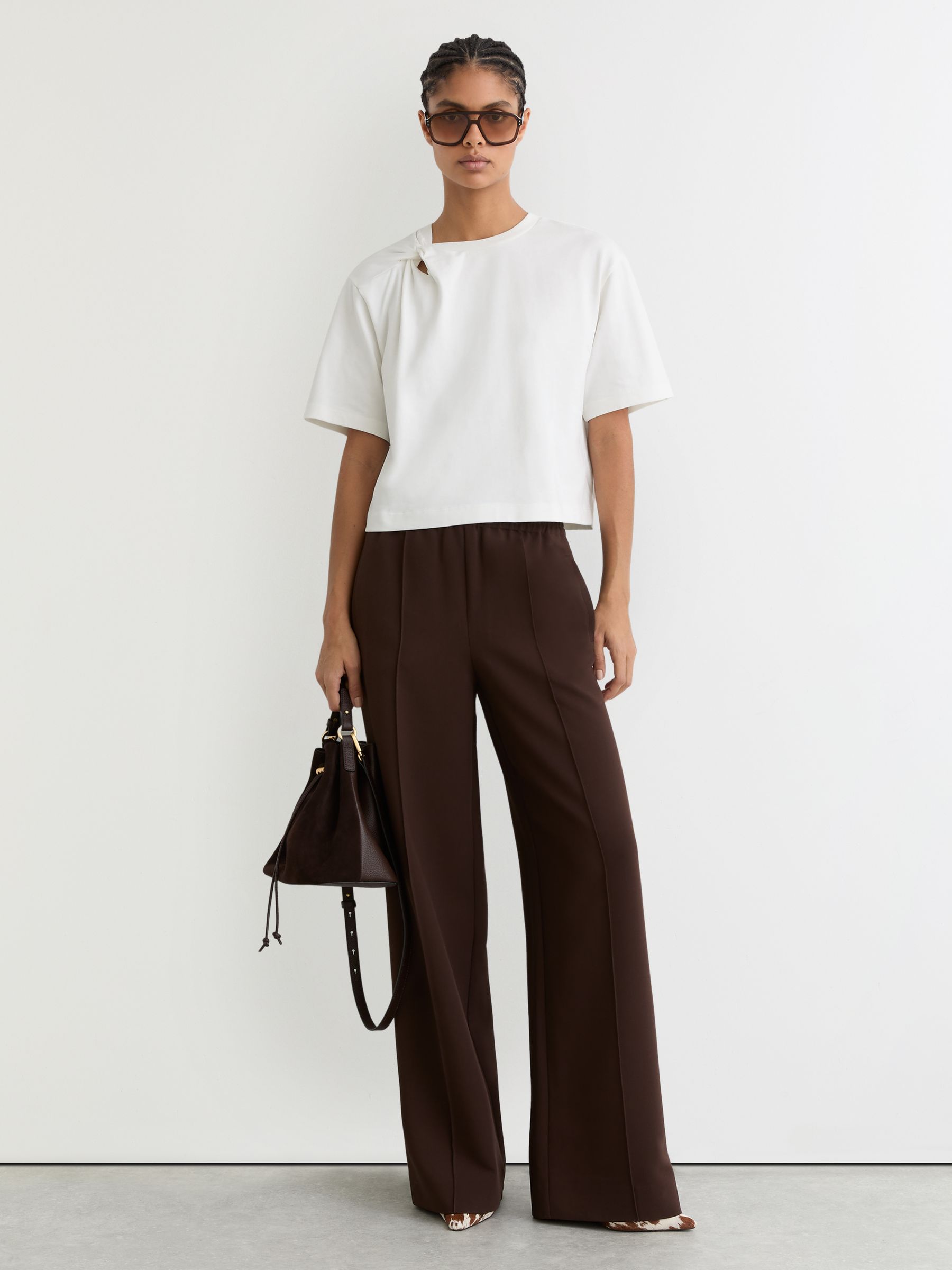 Cotton Twist-detail Boxy T-shirt