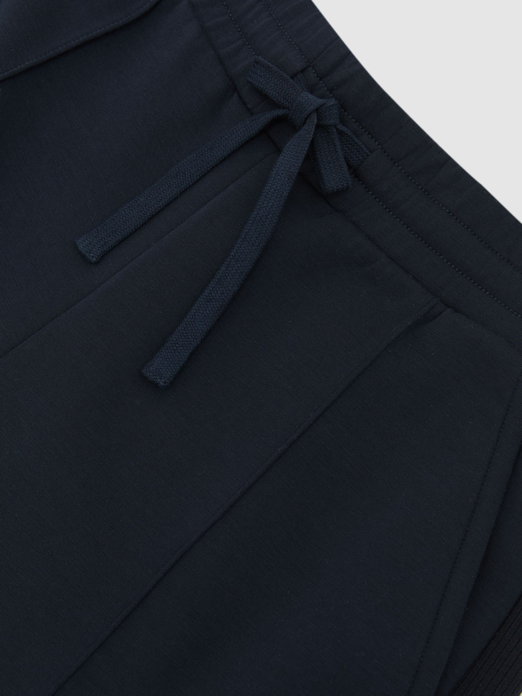 Petite Premium Interlock Wide-Leg Joggers in Navy - Image 6 of 7