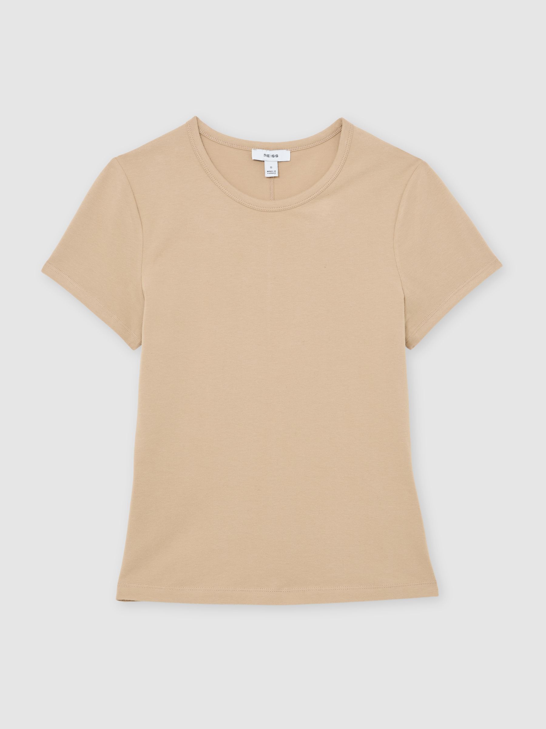 Stretch-Cotton Crew-Neck T-Shirt in Neutral - Image 2 of 5