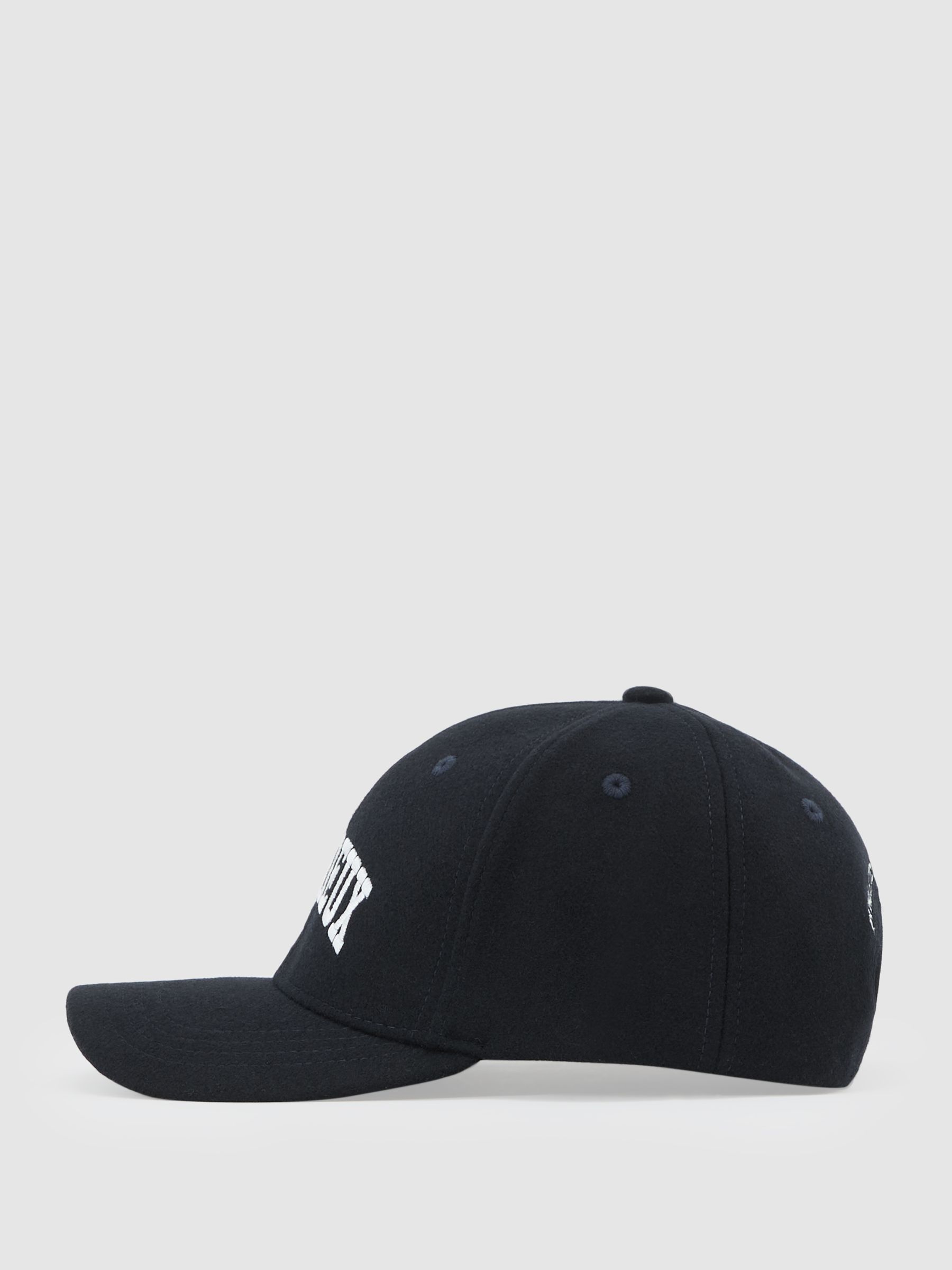 Wool Baseball Cap in Dark Navy - Image 2 of 4