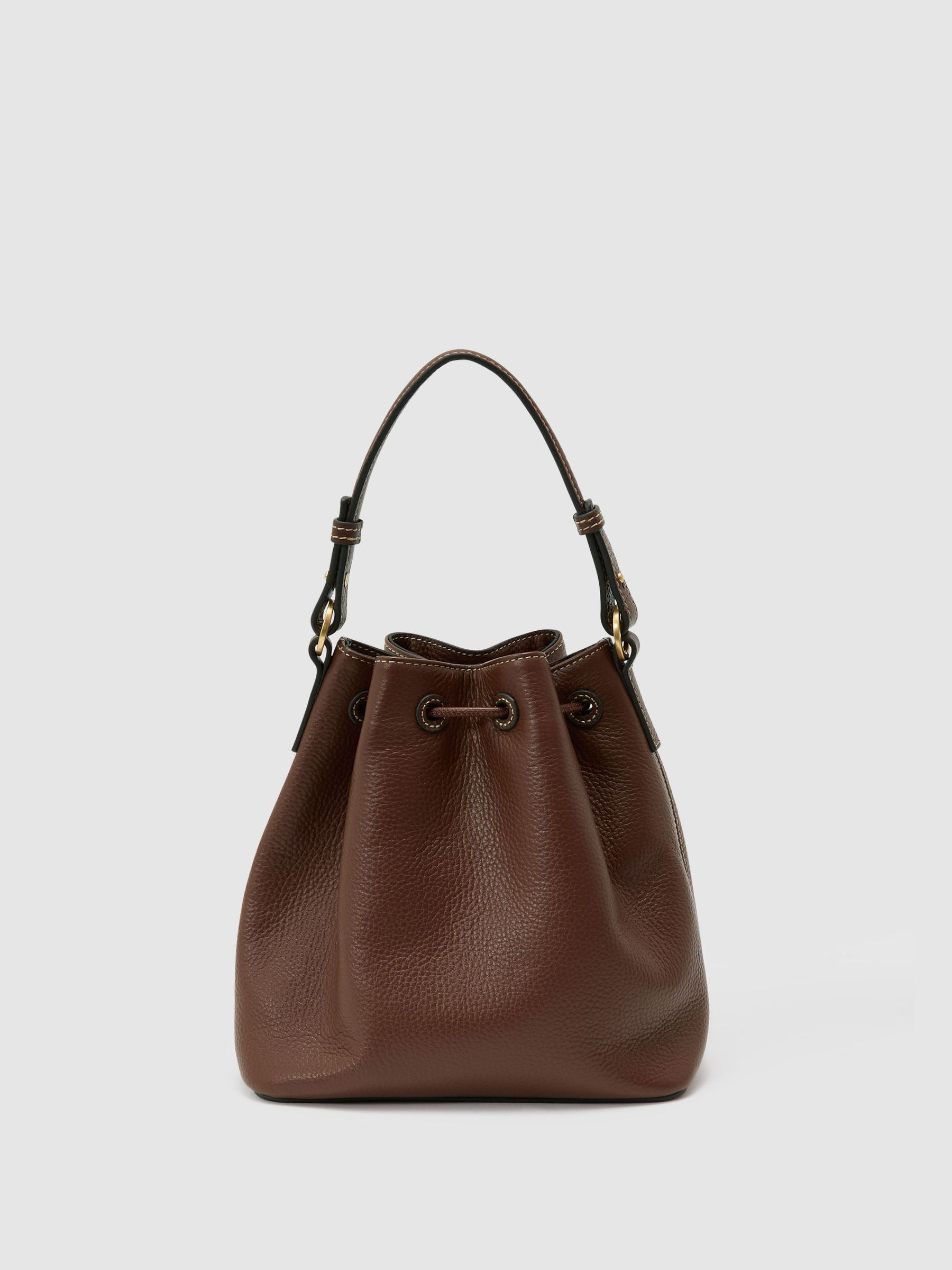 Grained-Leather Bucket Bag in Tan - Image 6 of 6