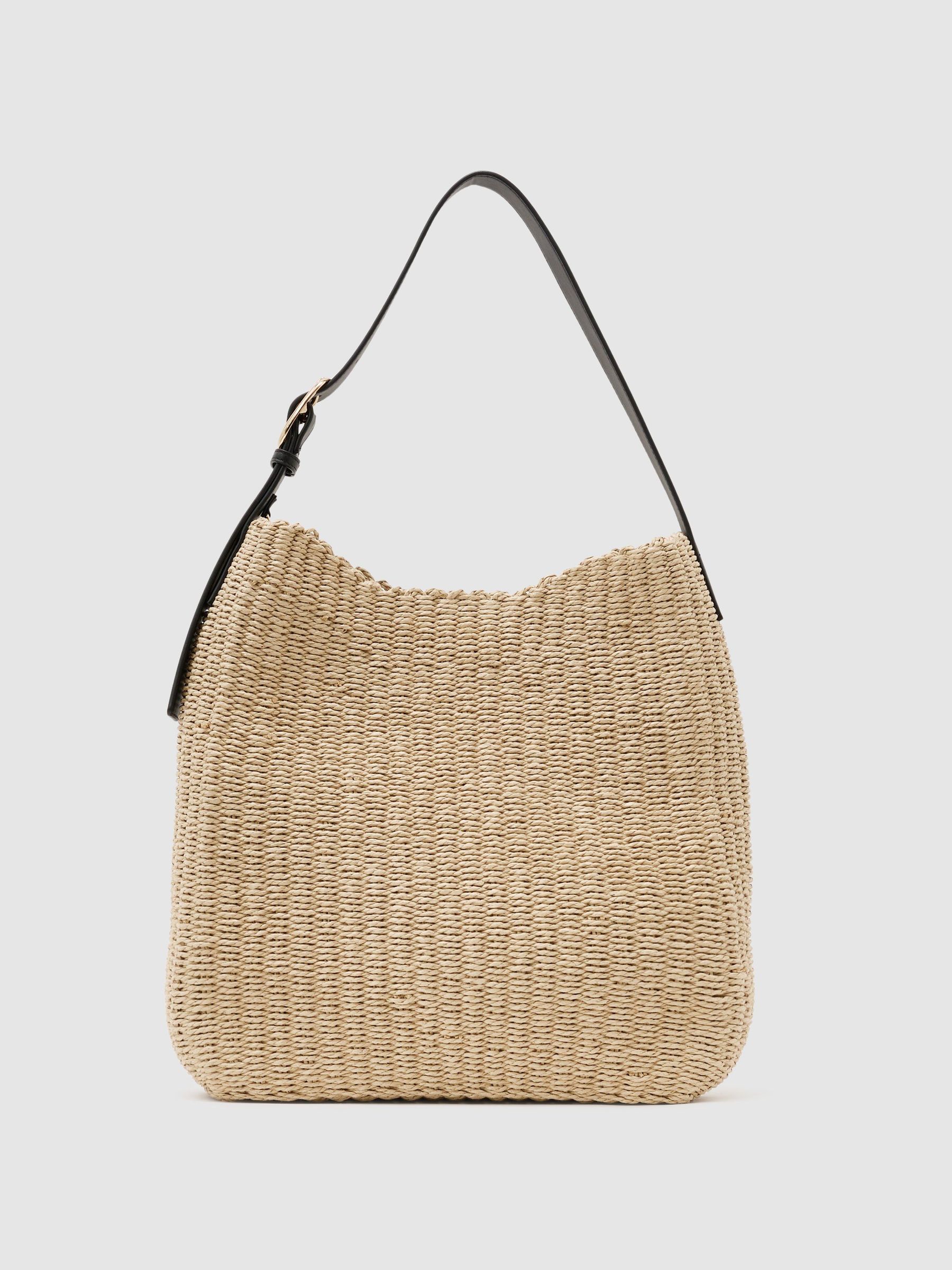 Raffia-Effect Shoulder Bag in Natural - image 1