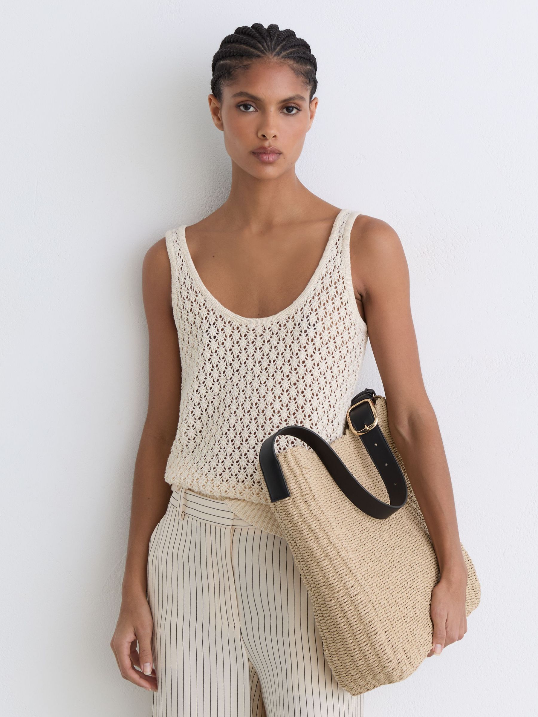 Raffia-Effect Shoulder Bag in Natural - image 2