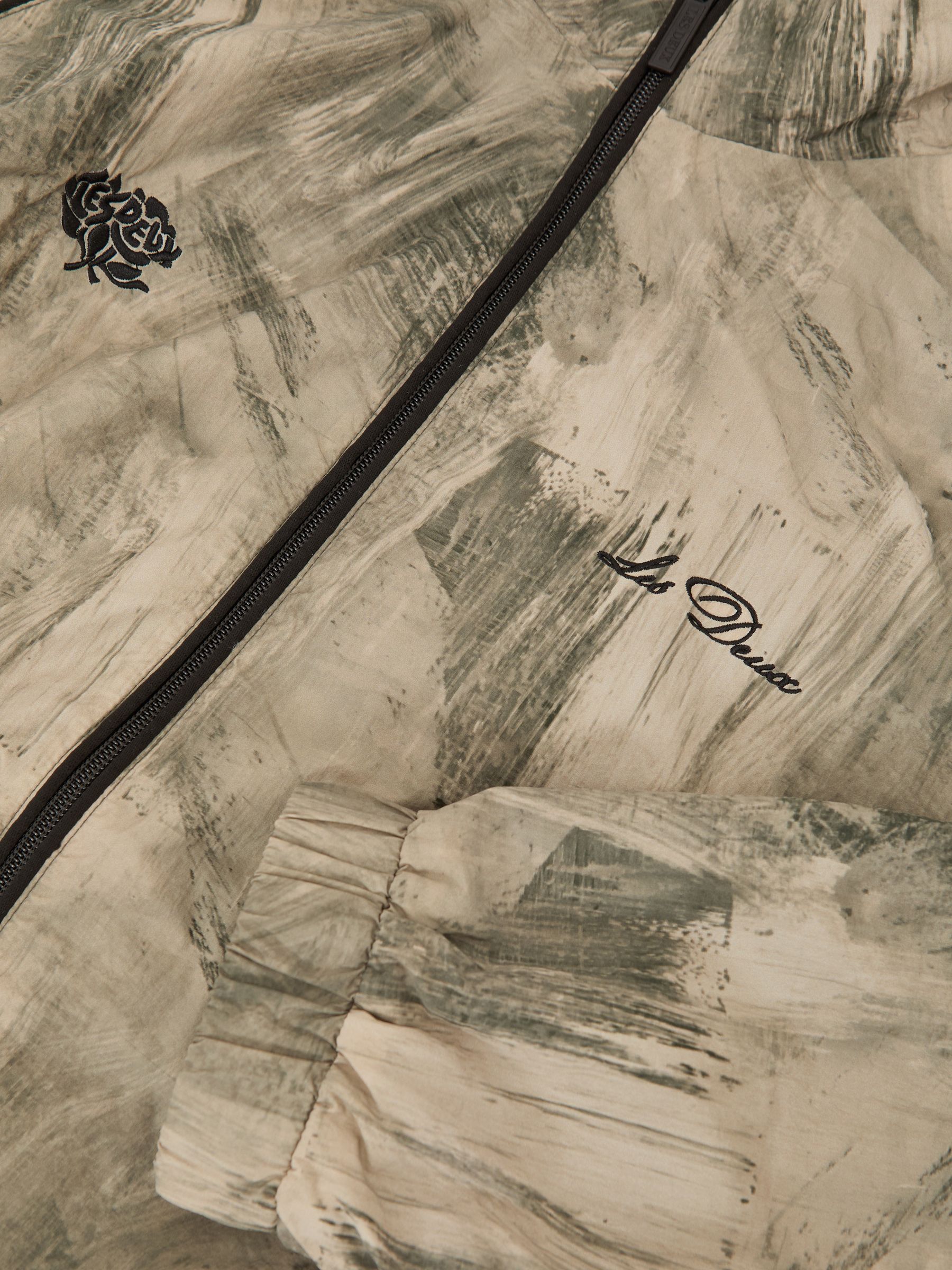 Abstract-Print Track Jacket in Dark Sand - image 3