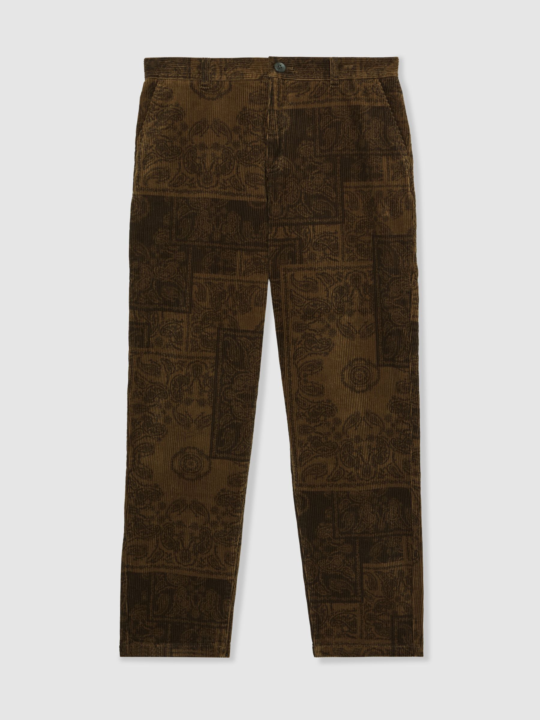 Paisley Corduroy Trousers in Teak - Image 2 of 5