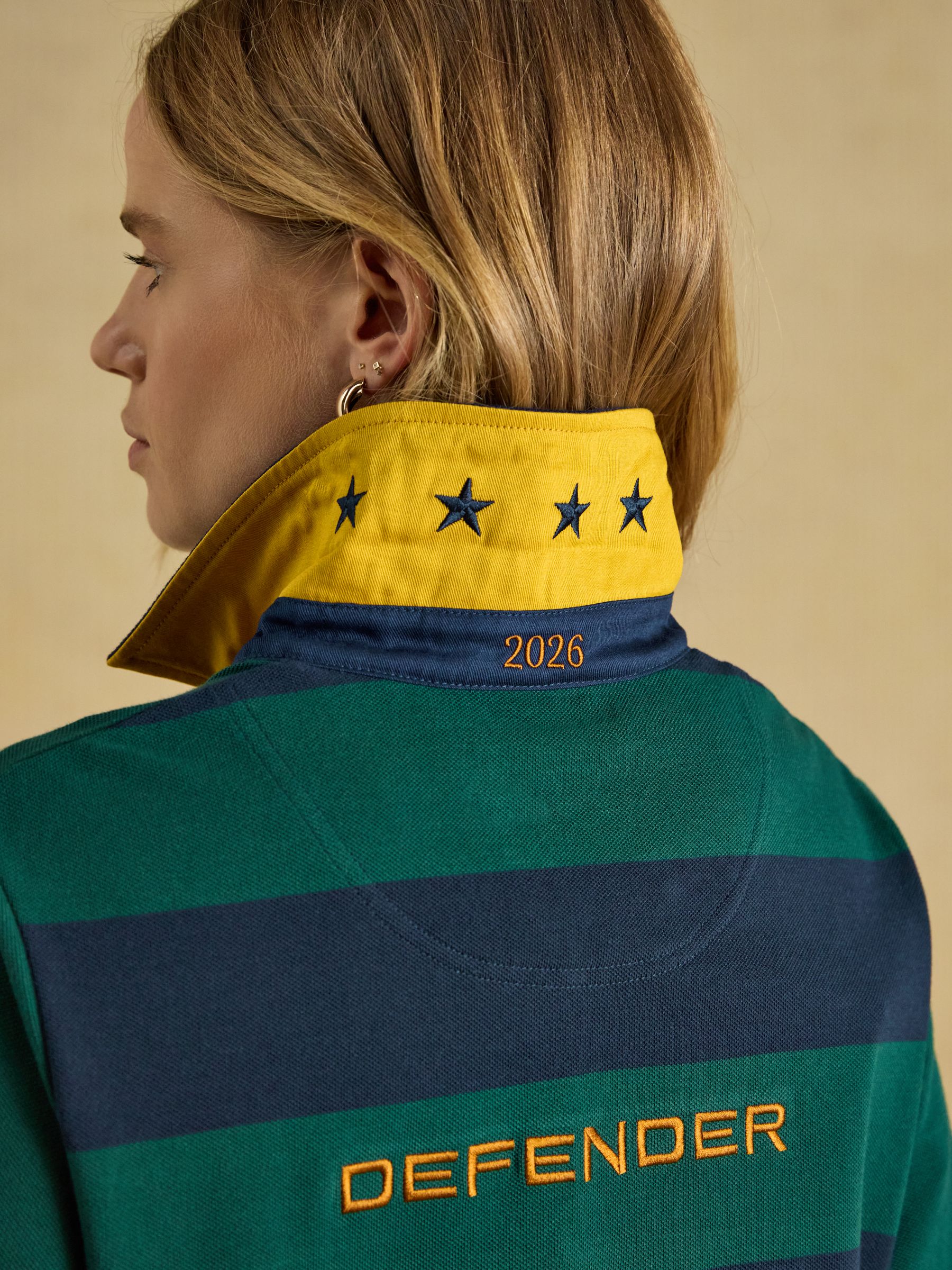 Official Burghley Green/Navy Classic Fit Cotton Pique Polo Shirt - Image 8 of 12