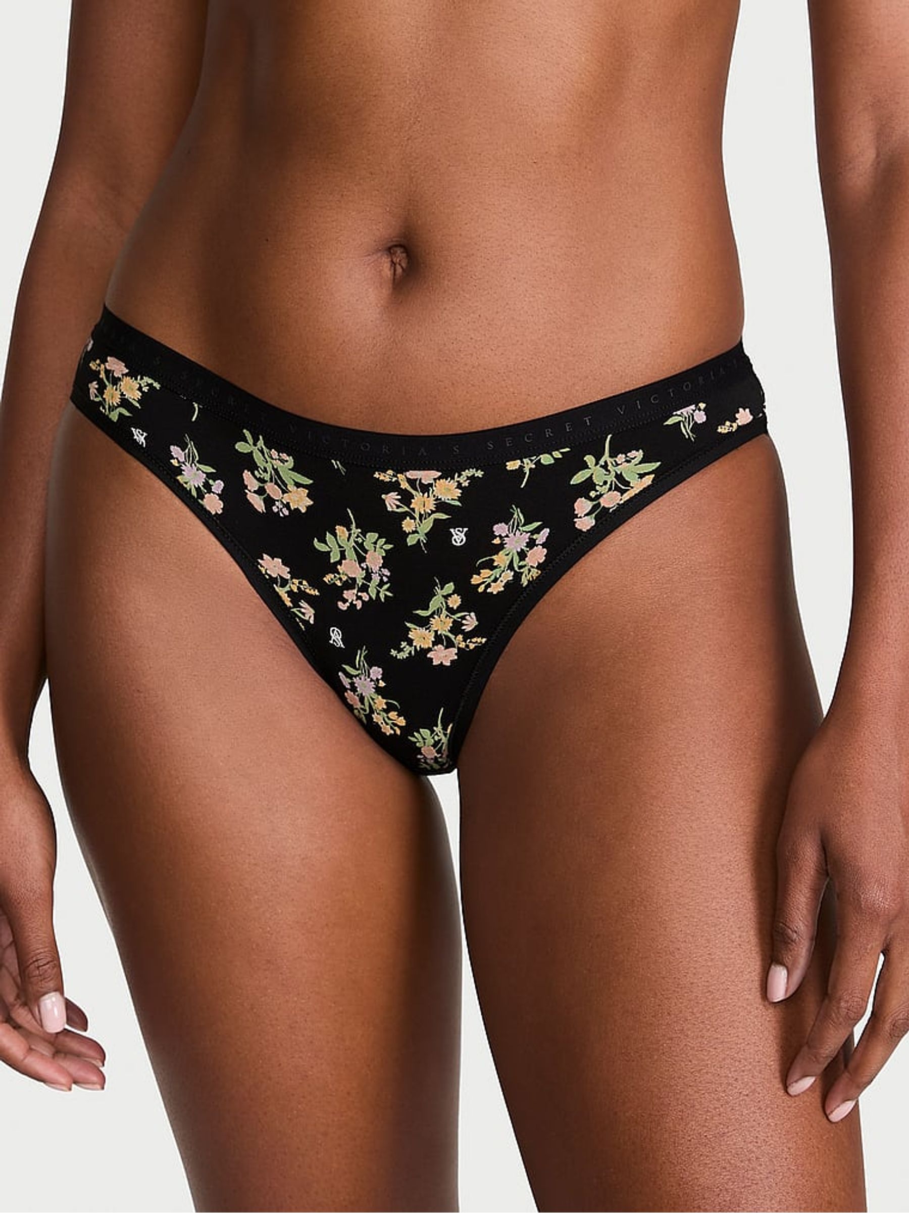 Black Floral Bouquet Bikini Knickers - Image 1 of 2
