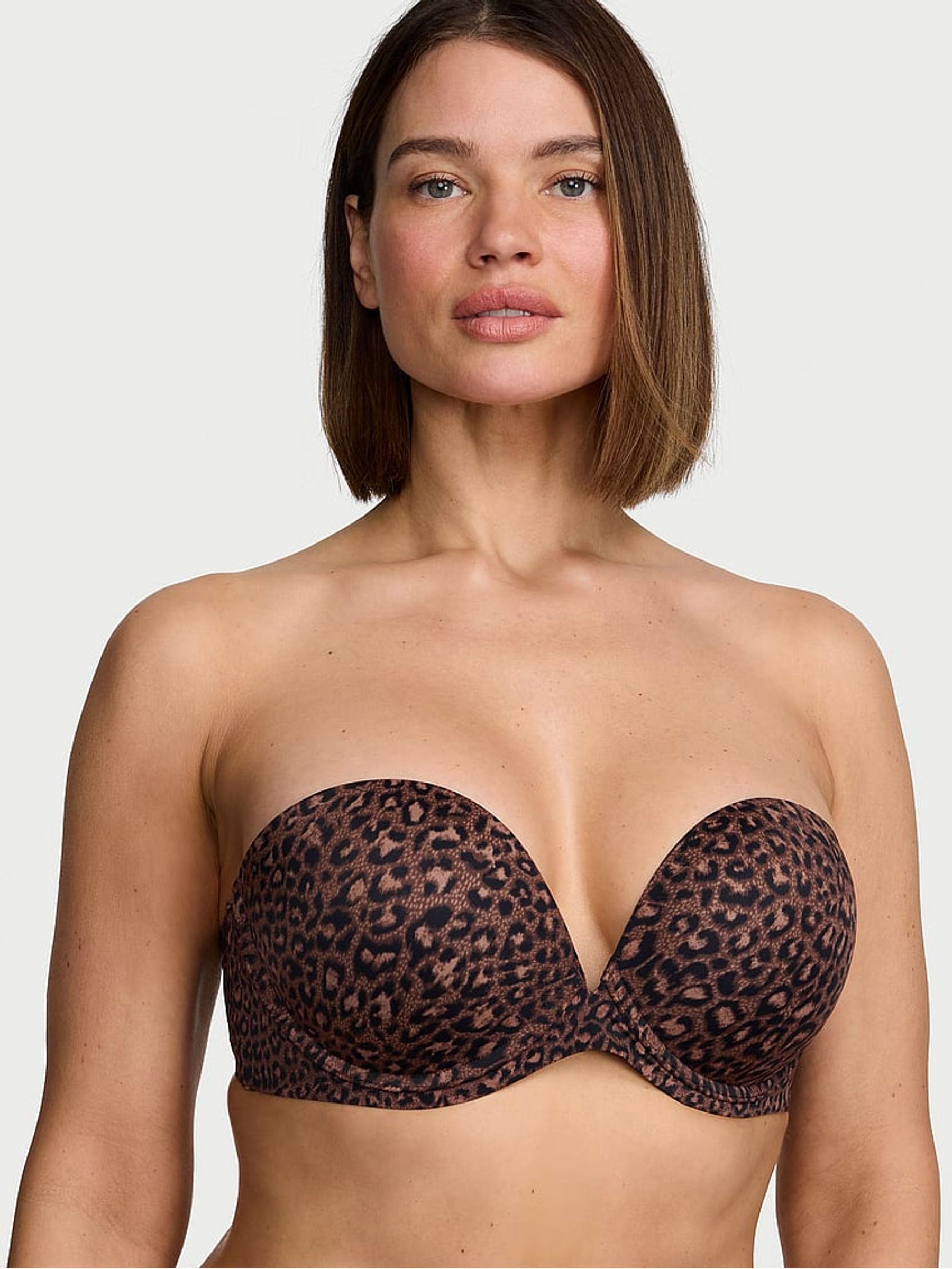 Leopard Brown Strapless Multiway Push Up Bra - Image 1 of 3