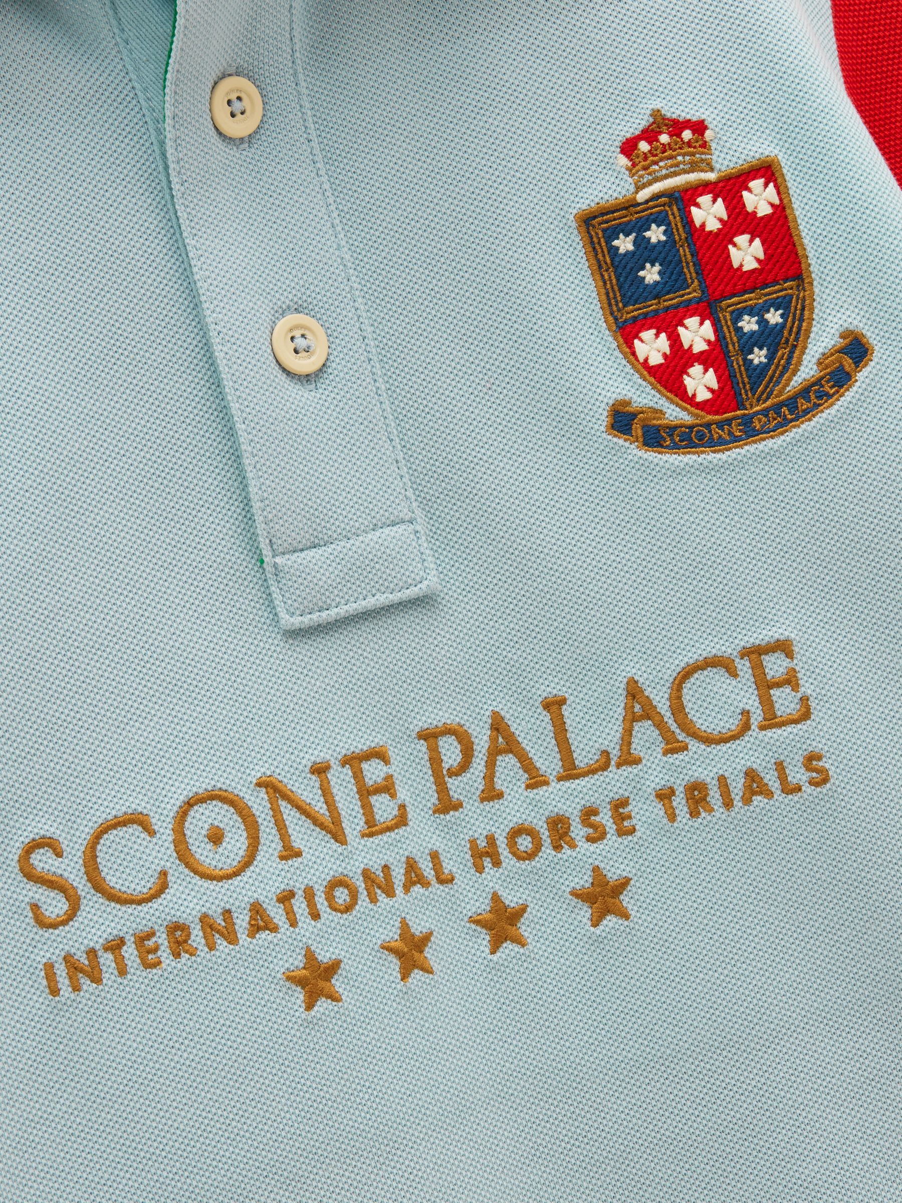 Official Scone Light Blue Denim Kids Cotton Pique Polo Shirt - Image 3 of 5