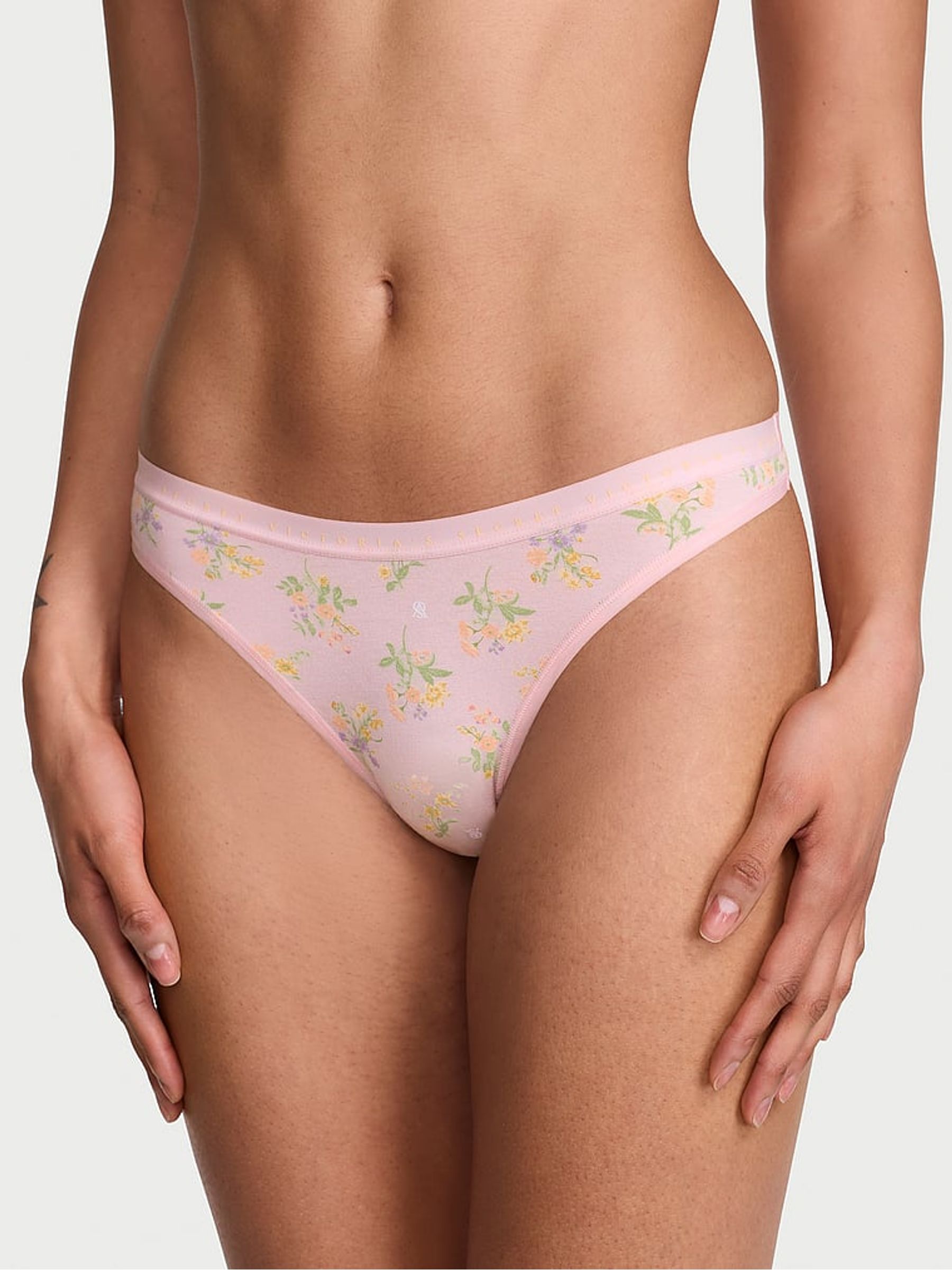 Pink Floral Bouquet Thong Knickers - Image 1 of 2 Pink Floral Bouquet Thong Knickers - Image 1 of 2