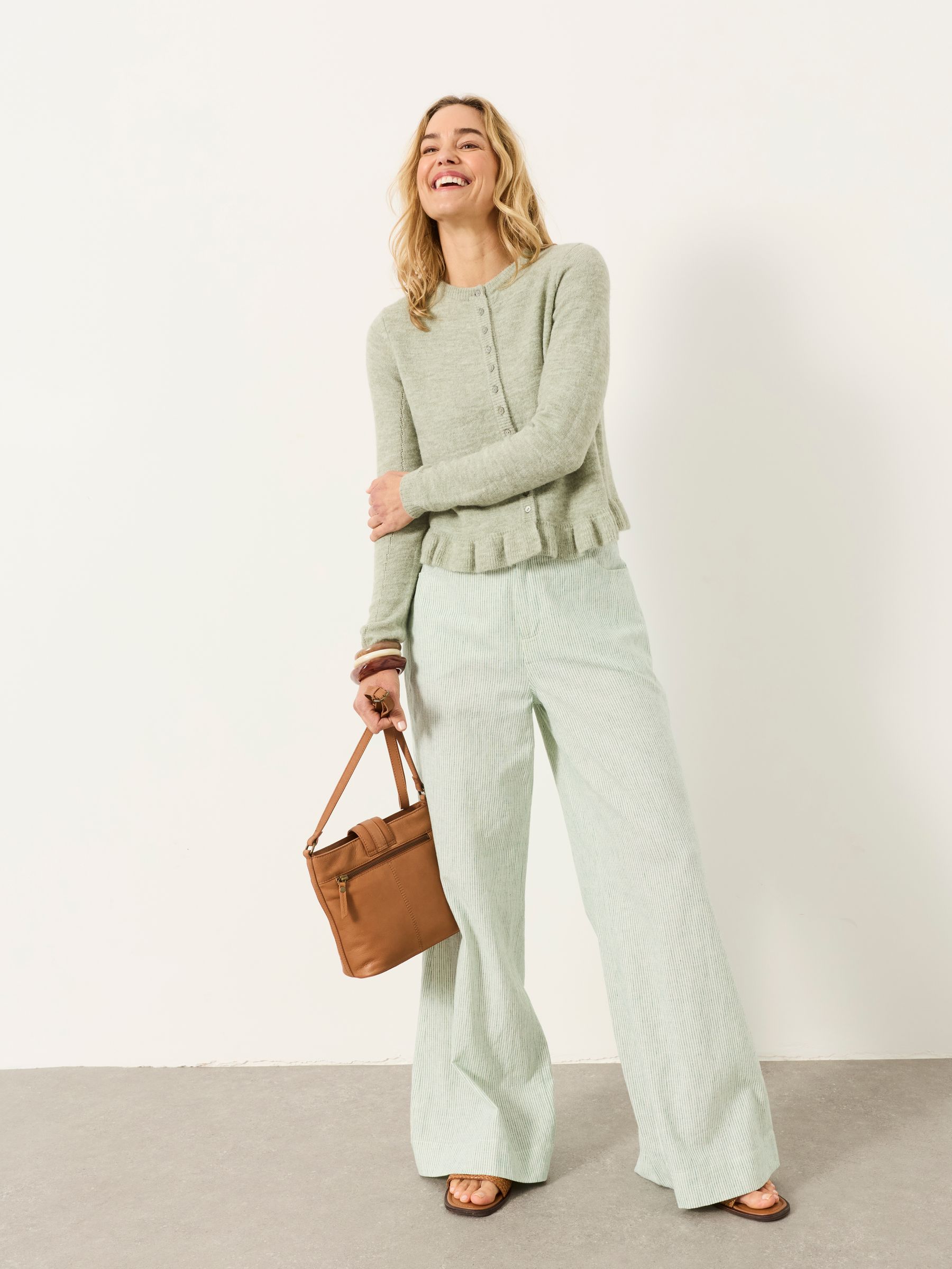 Fearne Green Frill Knitted Cardigan - Image 4 of 6