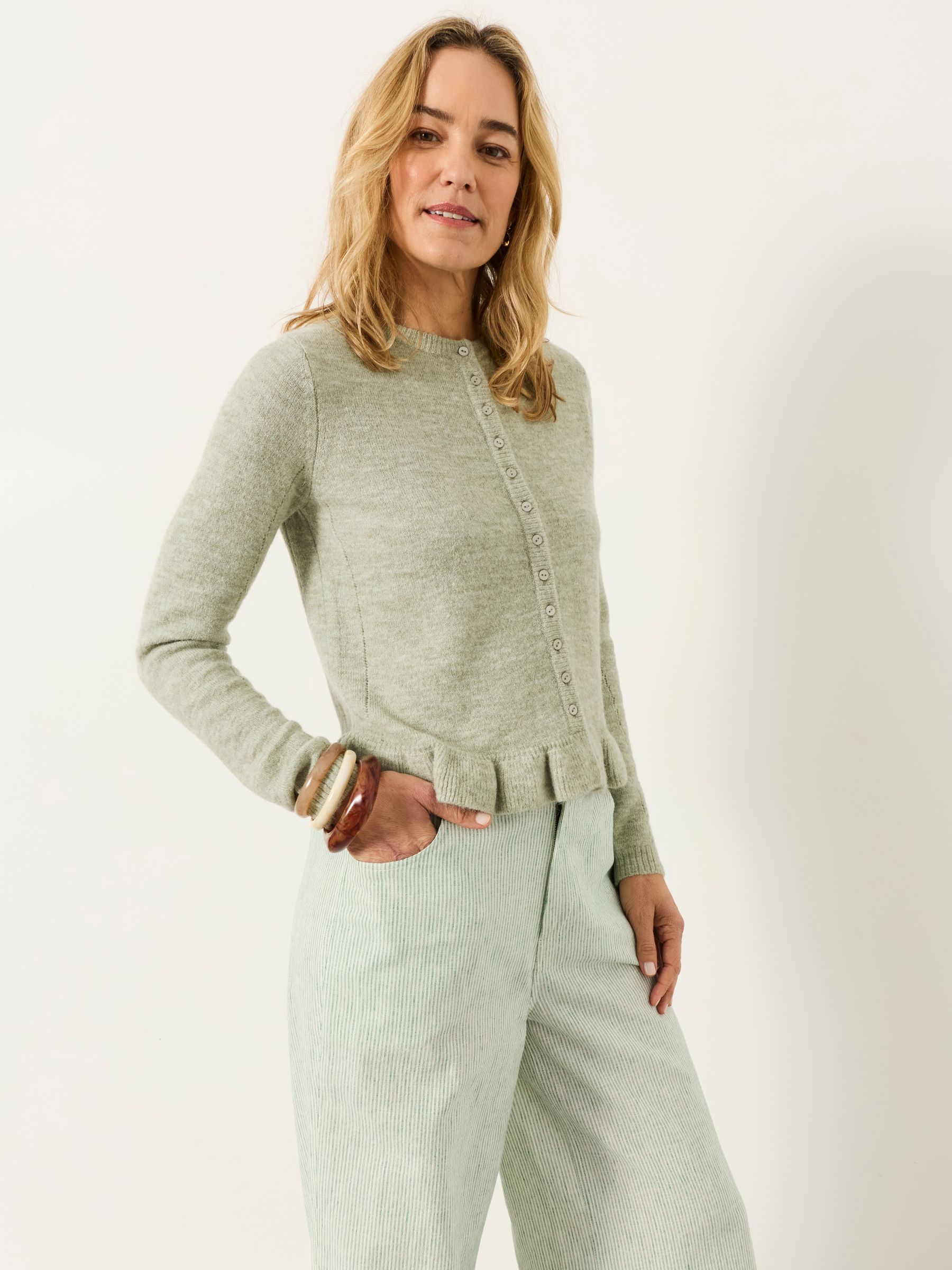 Fearne Green Frill Knitted Cardigan - Image 6 of 6