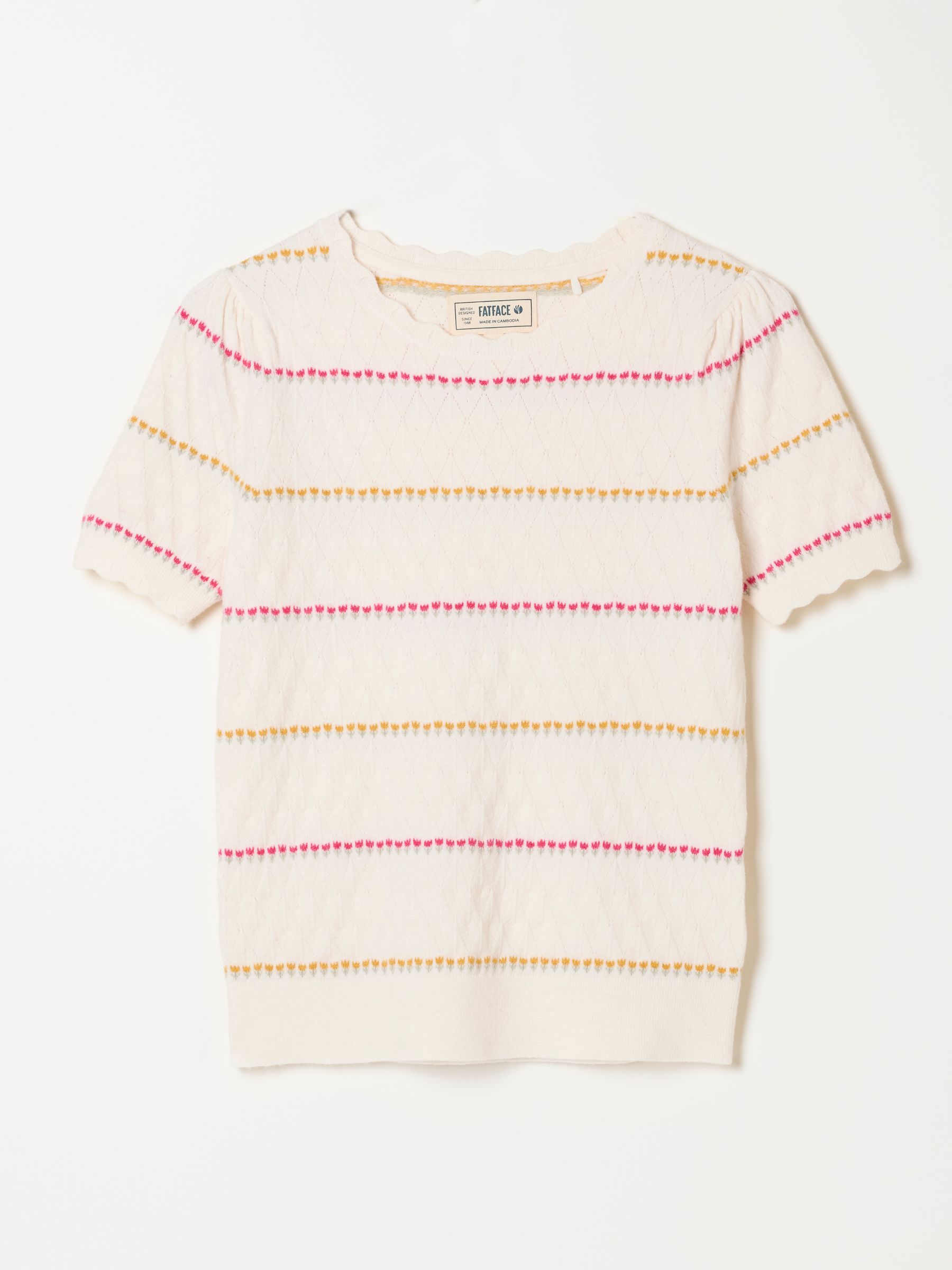 Fleur Ivory Stripe Knitted T-Shirt - Image 5 of 5