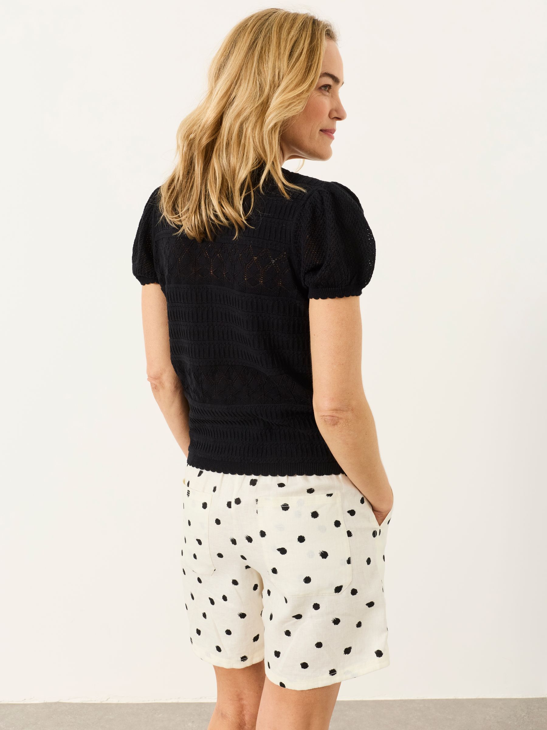 Black Poppy Knitted Pointelle Top - Image 3 of 5