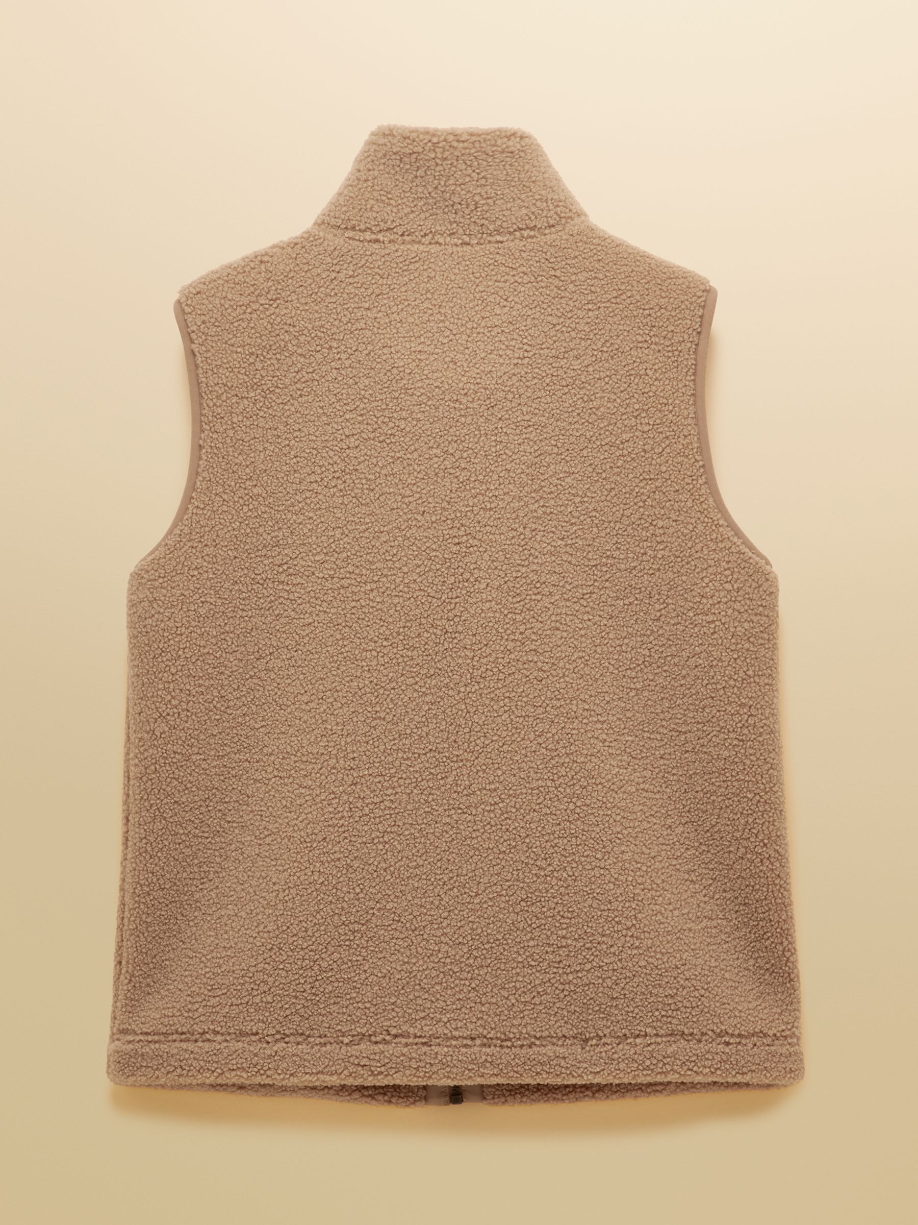 Tan Brown Borg Zip Through Fleece Gilet - Image 2 of 4 Tan Brown Borg Zip Through Fleece Gilet - Image 2 of 4