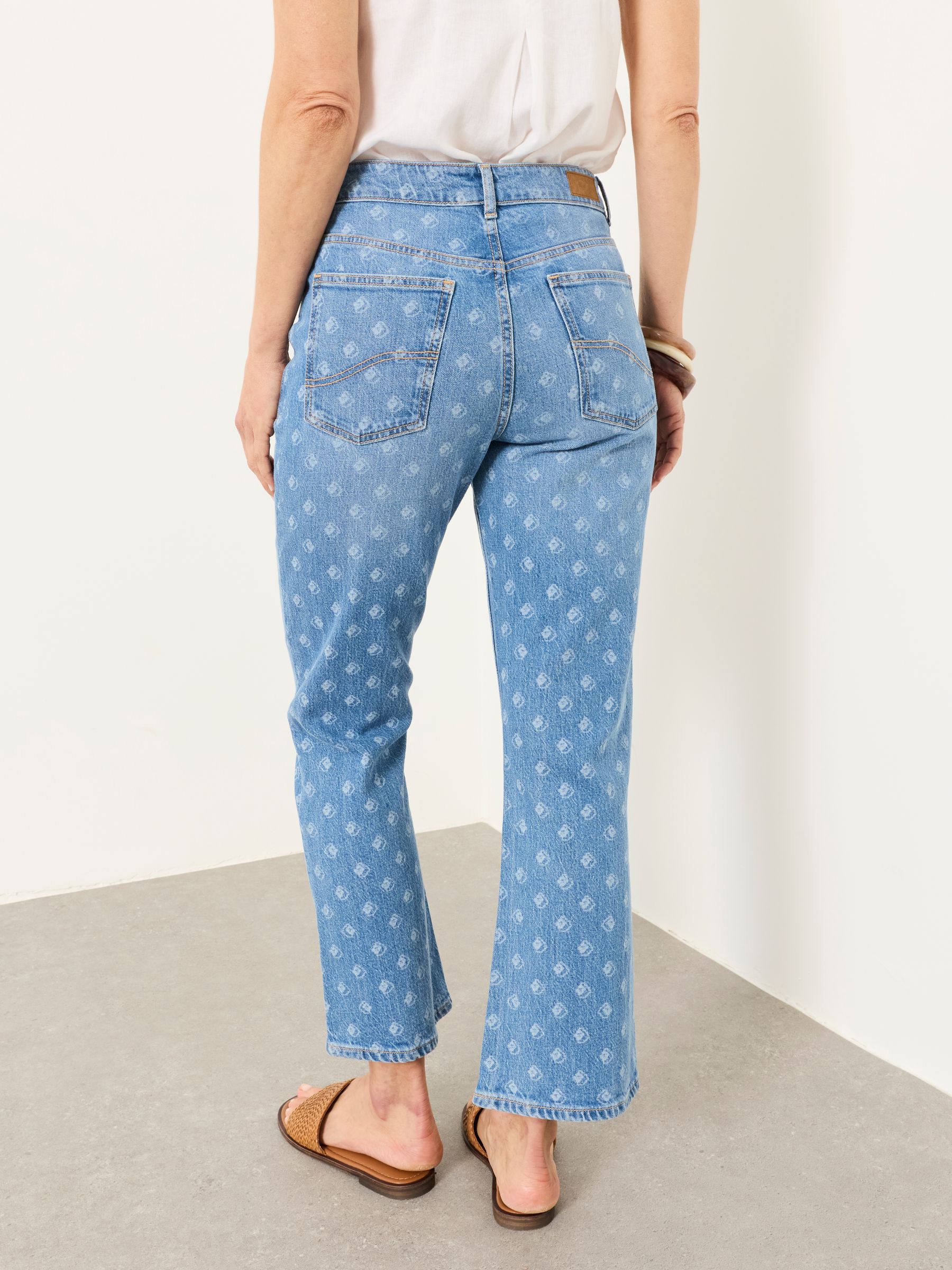 Blue Denim Kick Flare Blue Denim Straight Crop Jeans - Image 4 of 7