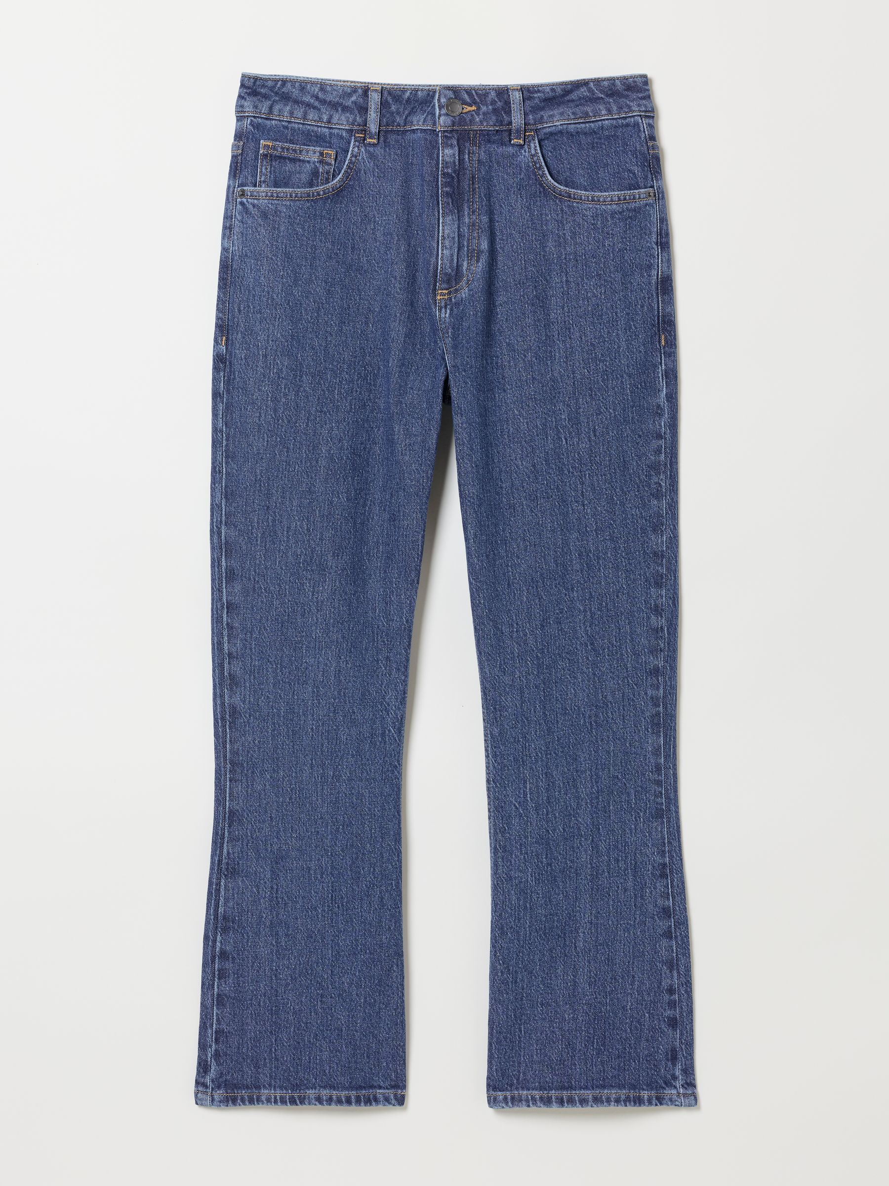 Blue Denim Laser Printed Straight Leg Crop Jeans - Image 6 of 6