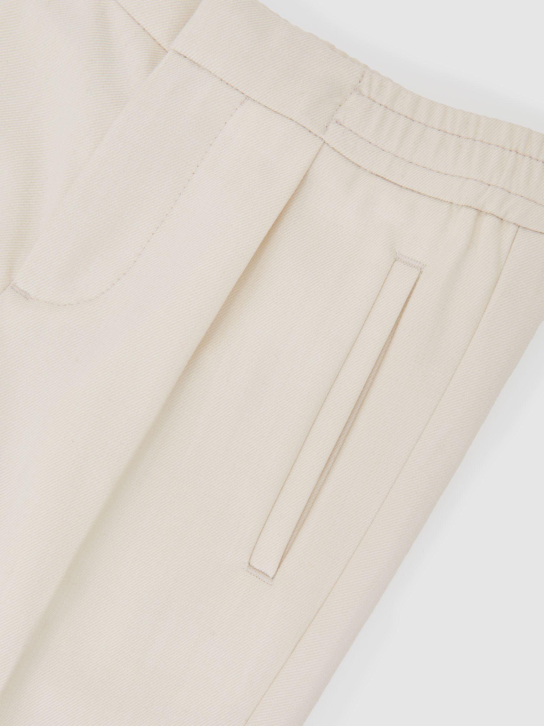 Slim-Fit Pleated Trousers in Off White - Image 4 of 4