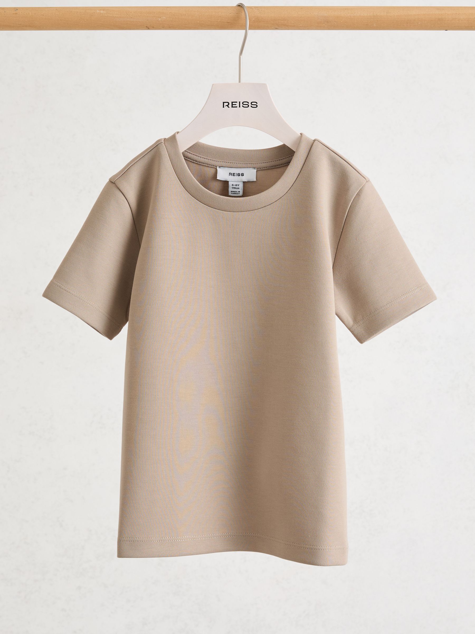 Premium Interlock Crew-Neck T-Shirt in Stone - Image 2 of 4