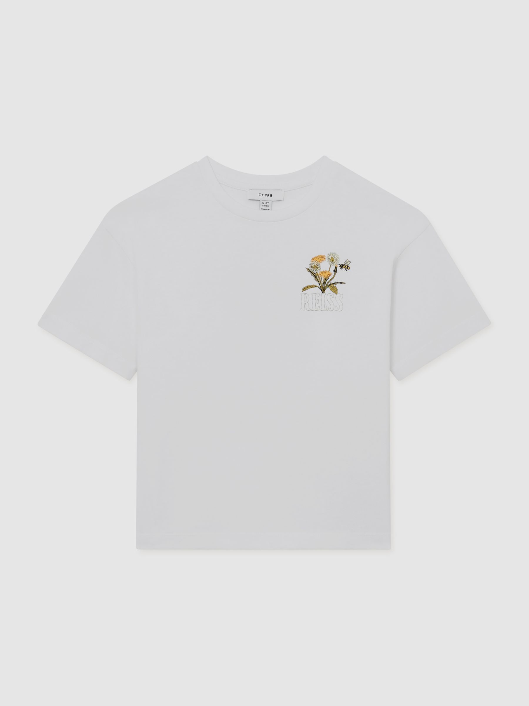 3-9 yrs Cotton Dandelion Logo T-Shirt in White - Image 2 of 4