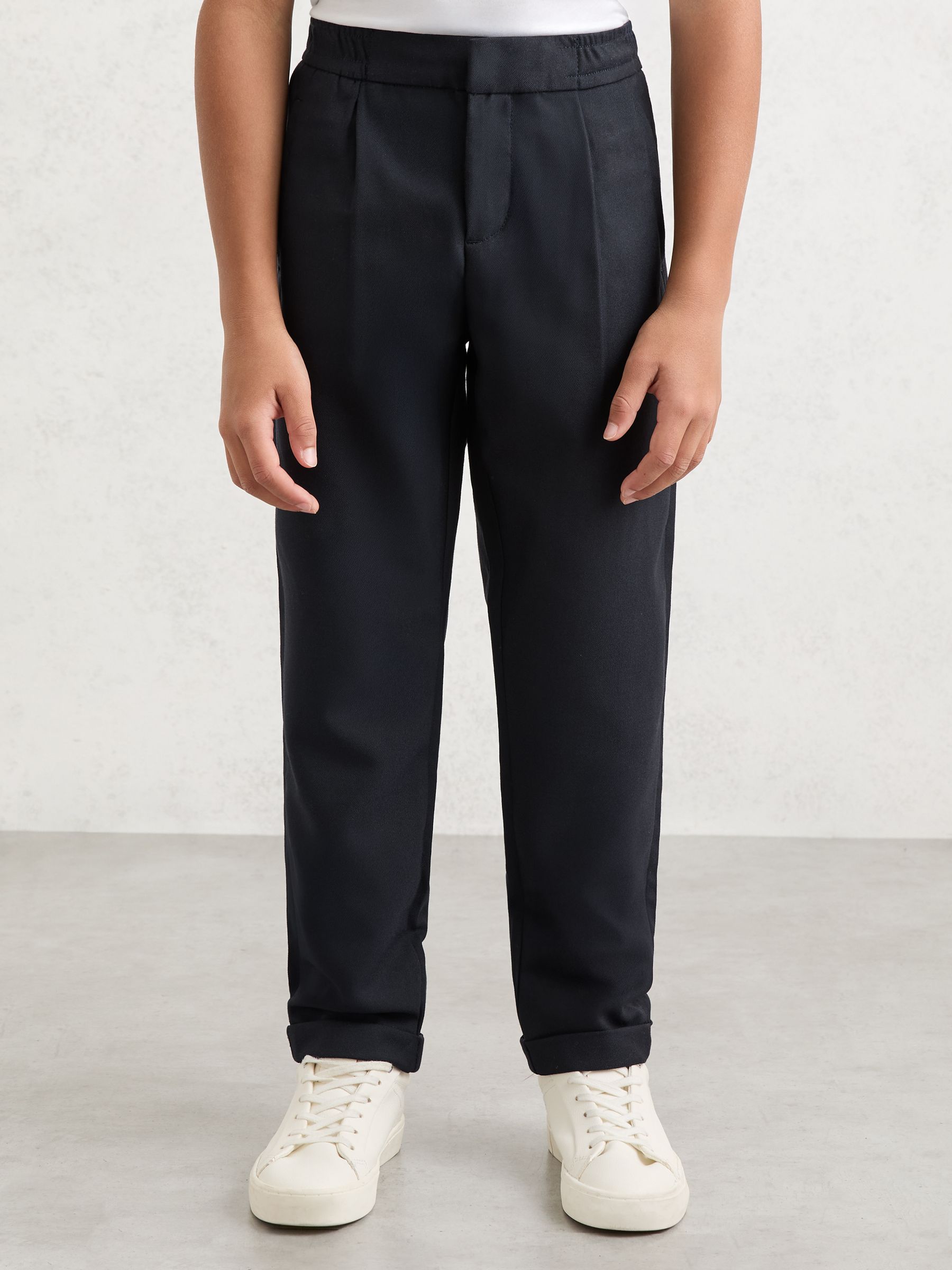 Slim-Fit Pleated Trouser in Navy - Image 4 of 6