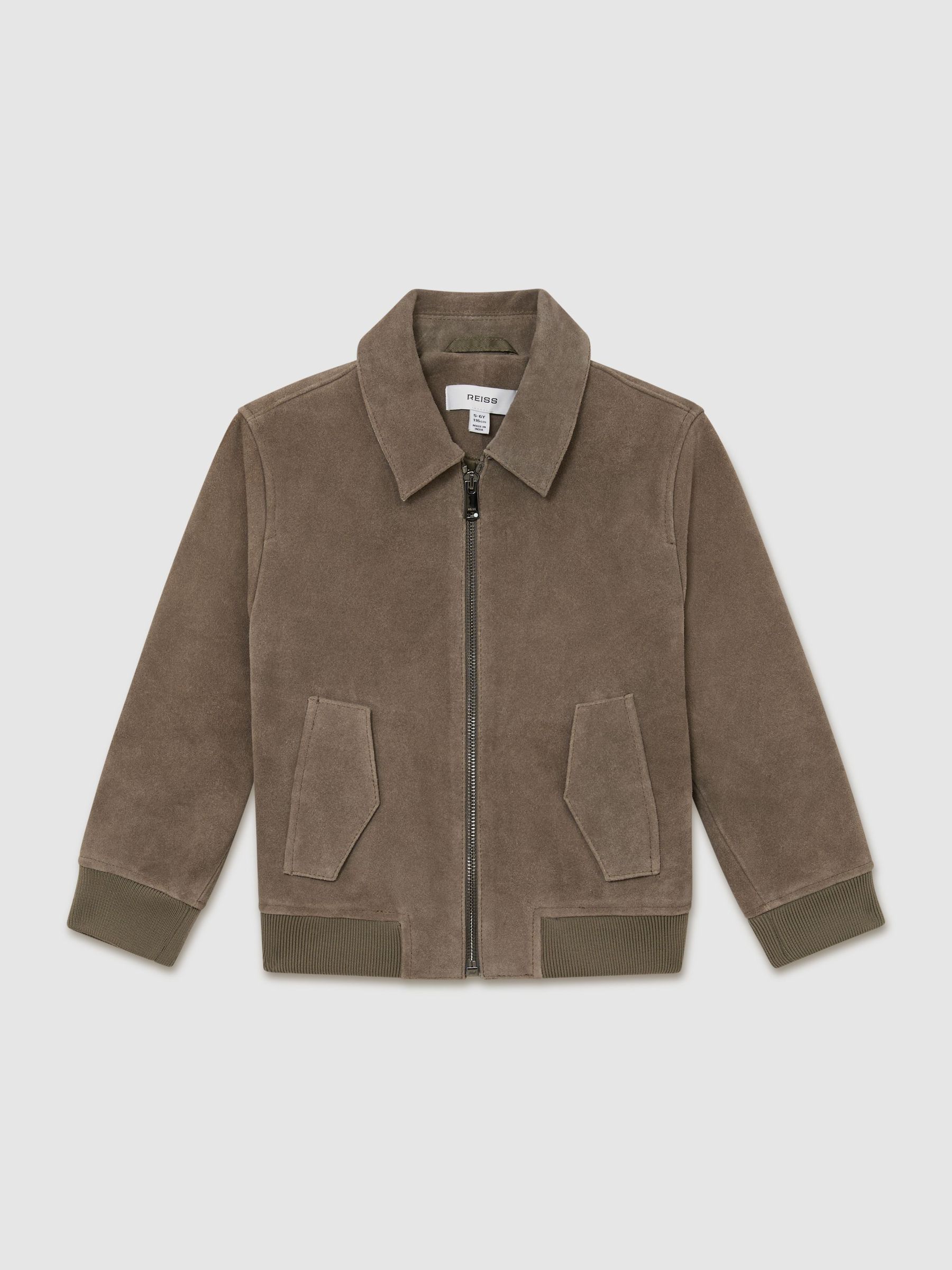 13-14 yrs Suede Zip-Through Jacket in Green - Image 3 of 3