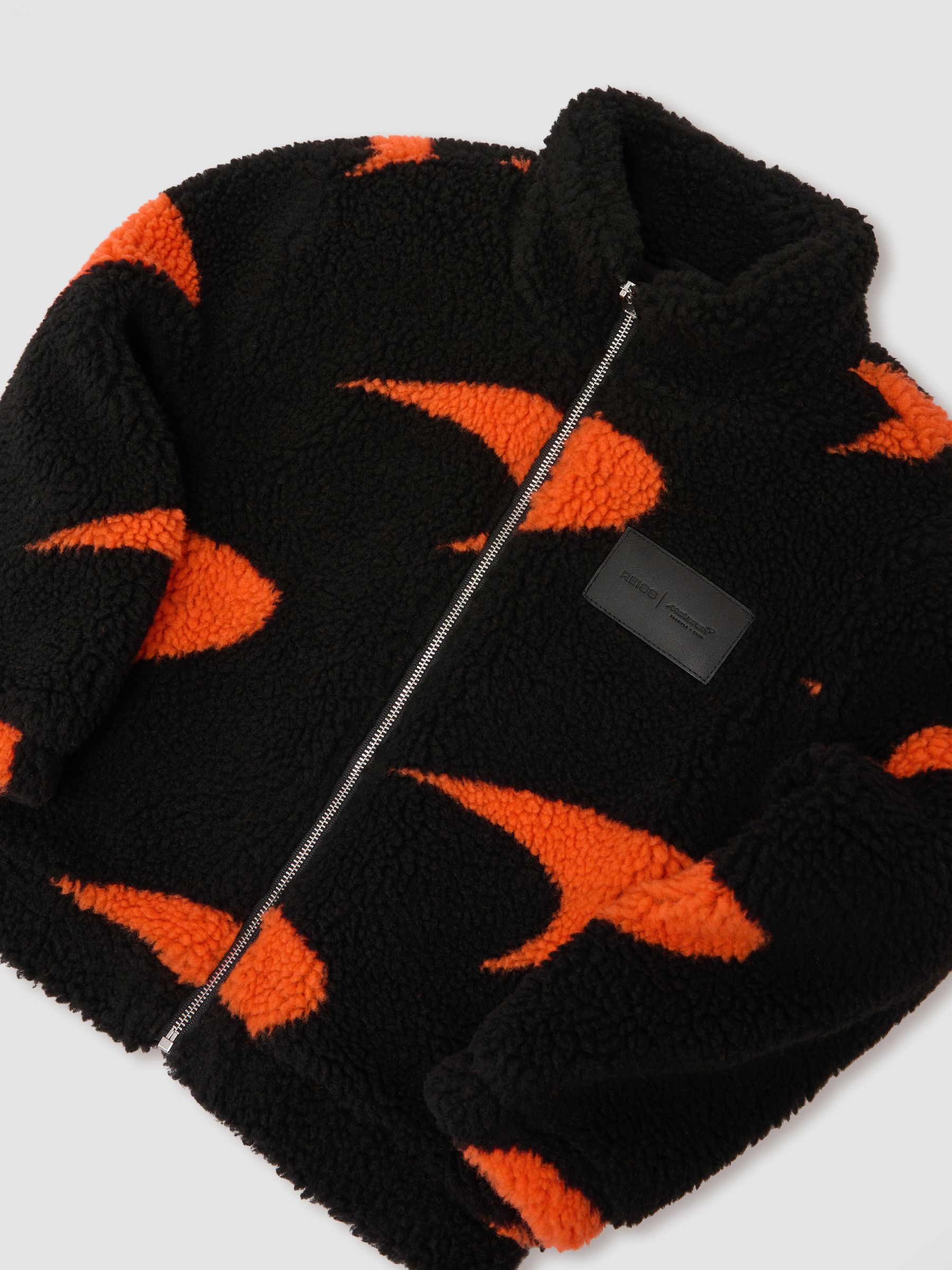 9-13 yrs McLaren Racing Speedmark Fleece Jacket Unisex-Fit in Black/Payaya - Image 3 of 3