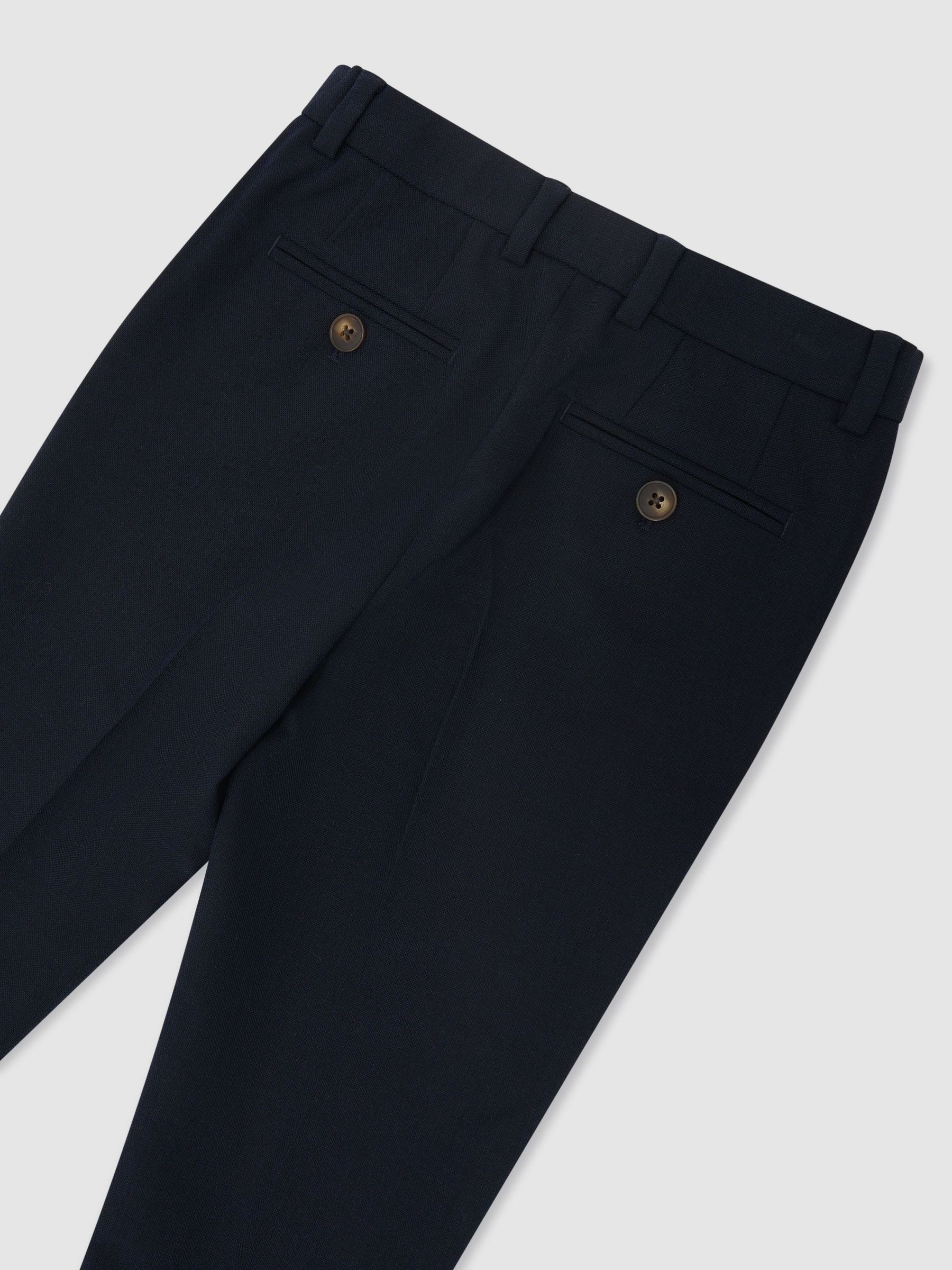 Slim-Fit Trousers With Wool in Navy - Image 1 of 3