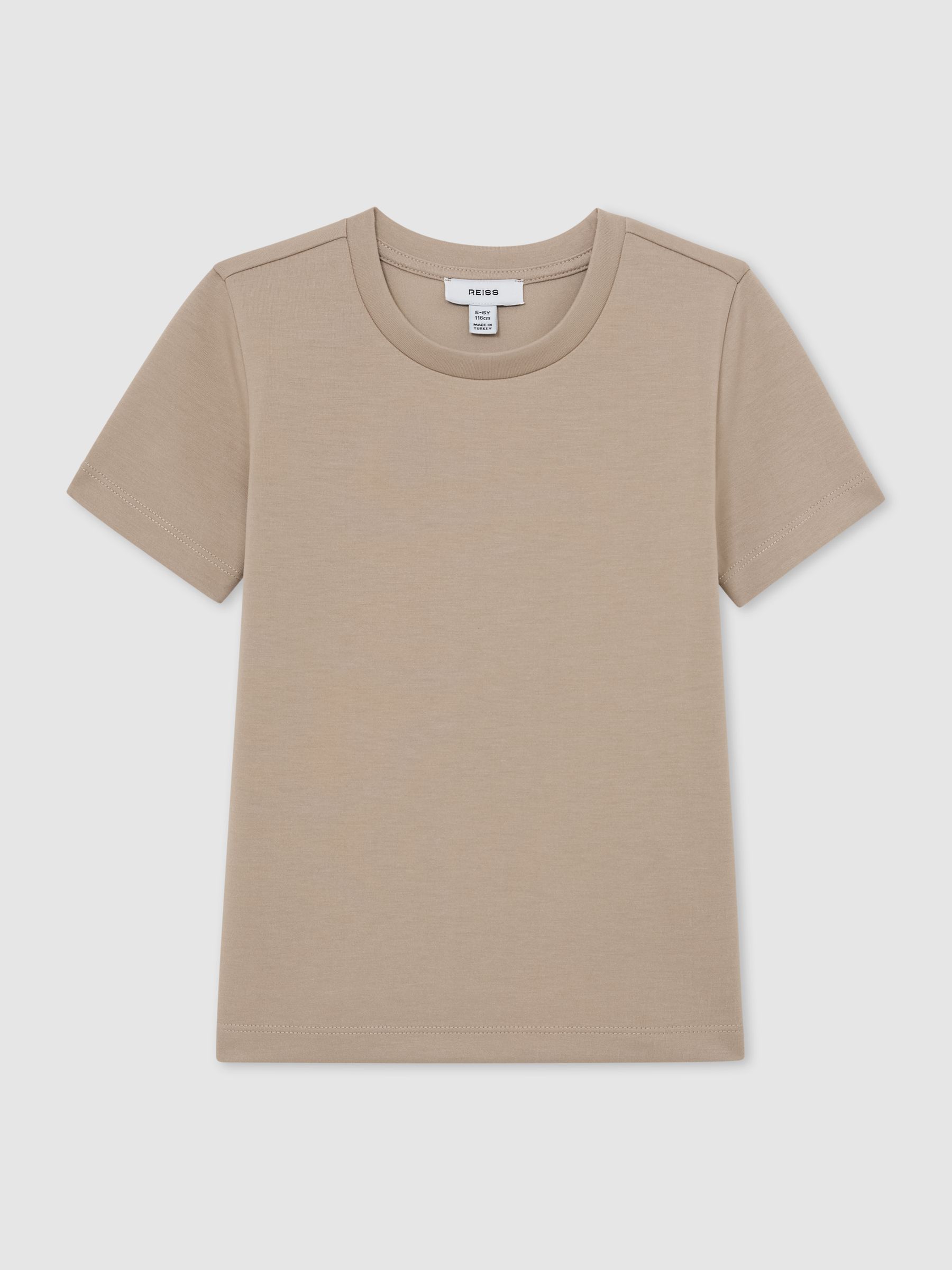 Premium Interlock Crew-Neck T-Shirt in Stone - Image 1 of 4