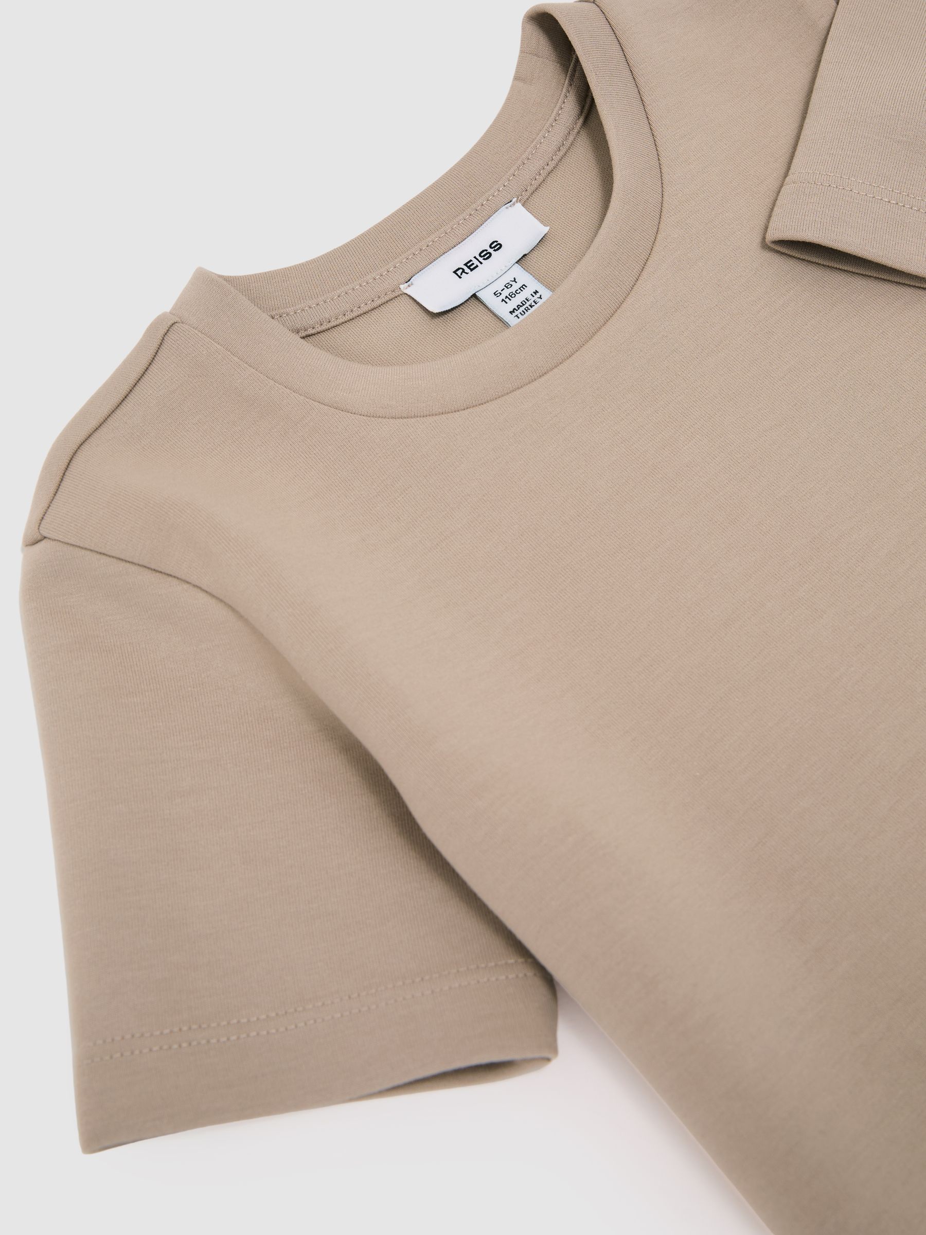 Premium Interlock Crew-Neck T-Shirt in Stone - Image 3 of 4