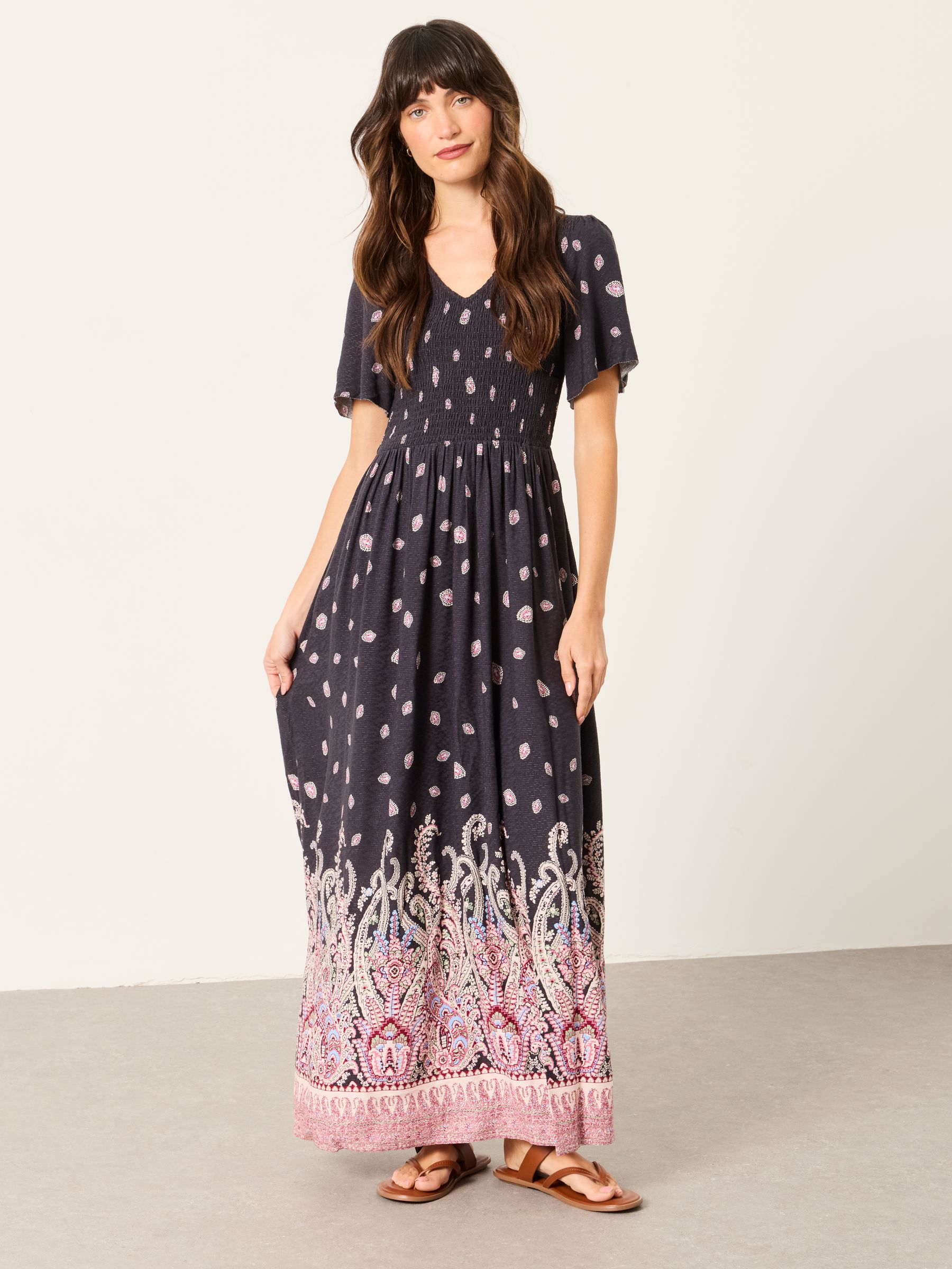 Black Paisley Regular Alma Midi Dress - Image 2 of 7