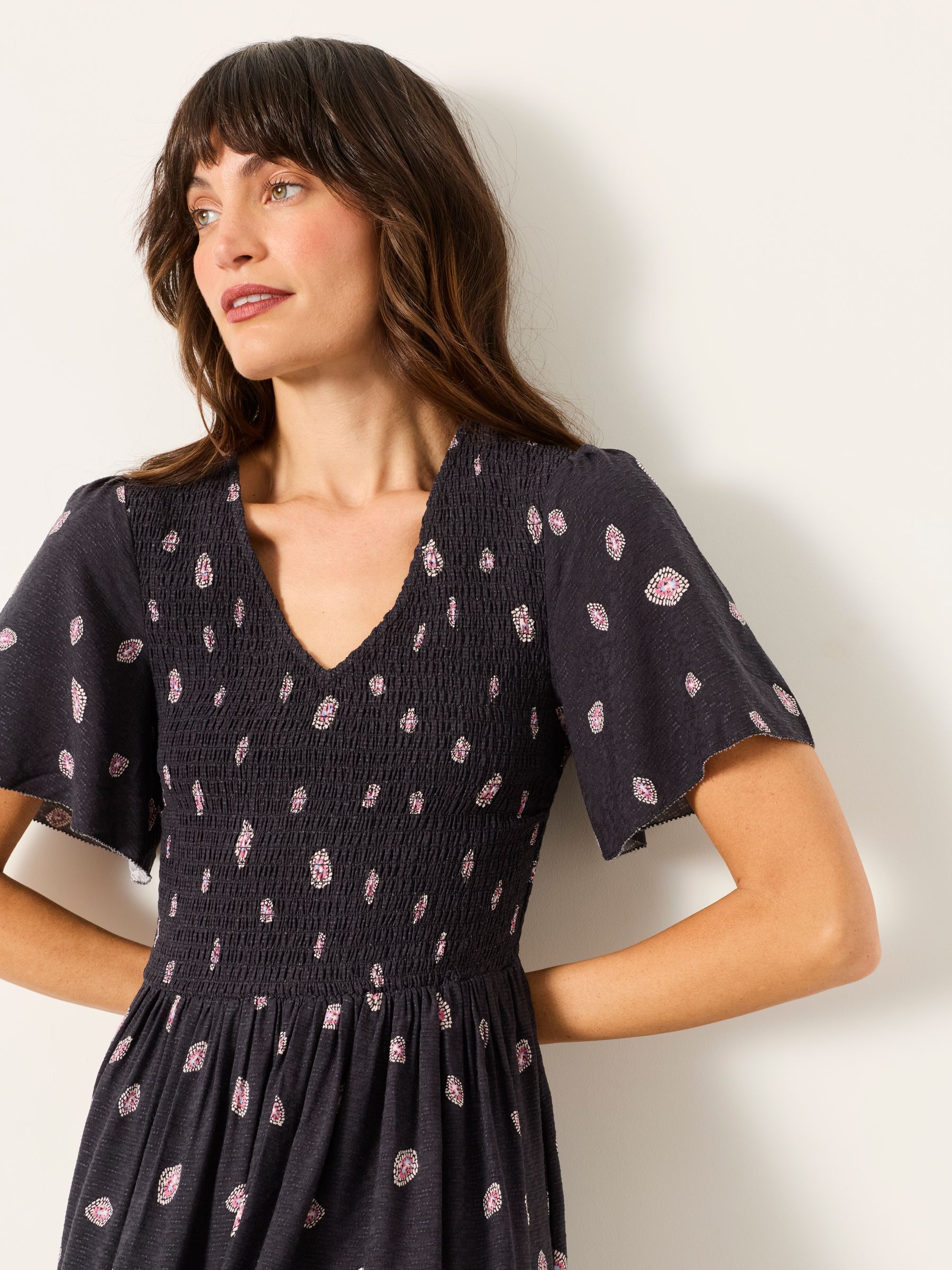 Alma Black Paisley Petite Midi Dress - Image 4 of 6