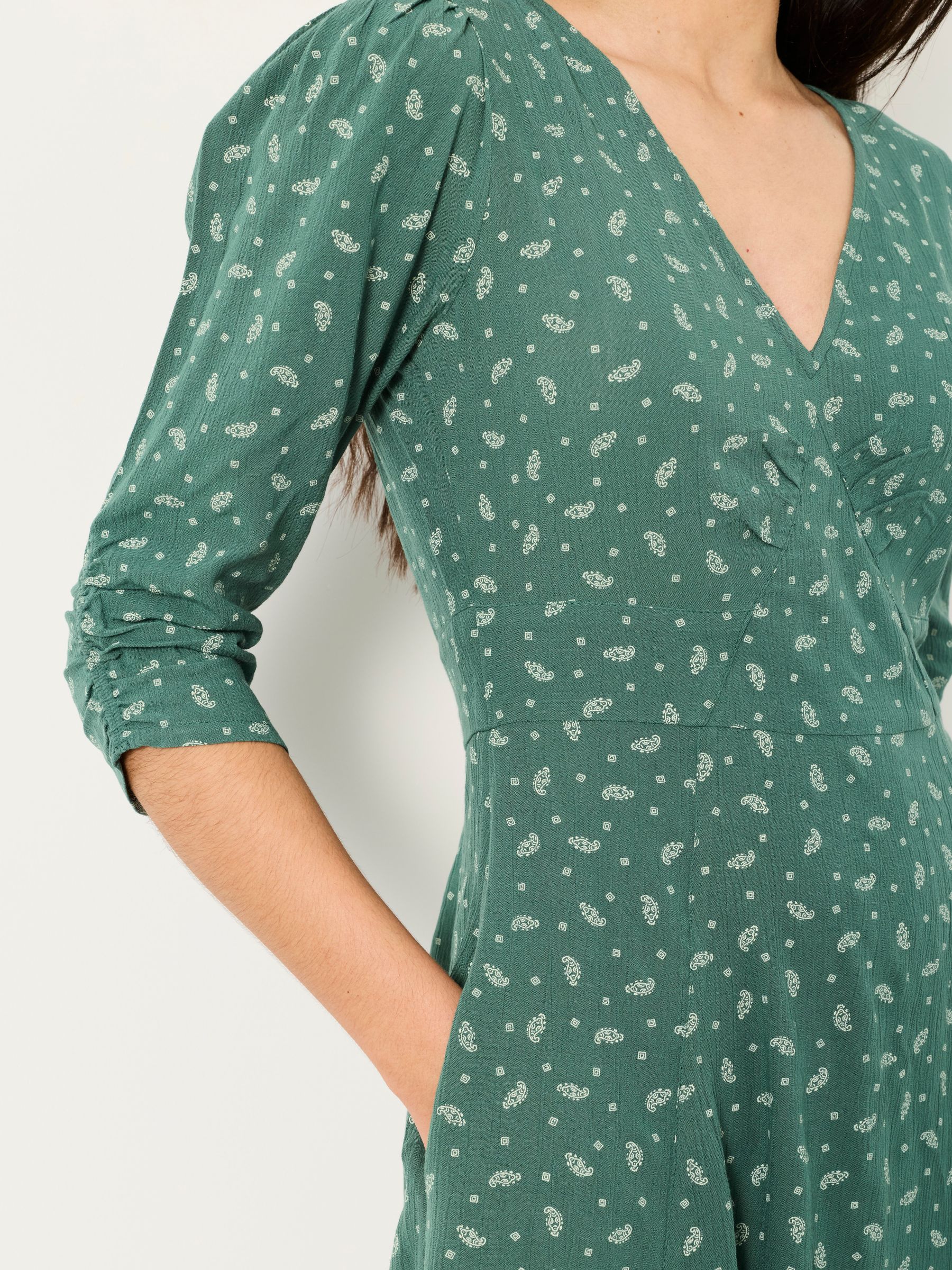 Anya Green Paisley Petite Mini Dress - Image 3 of 5