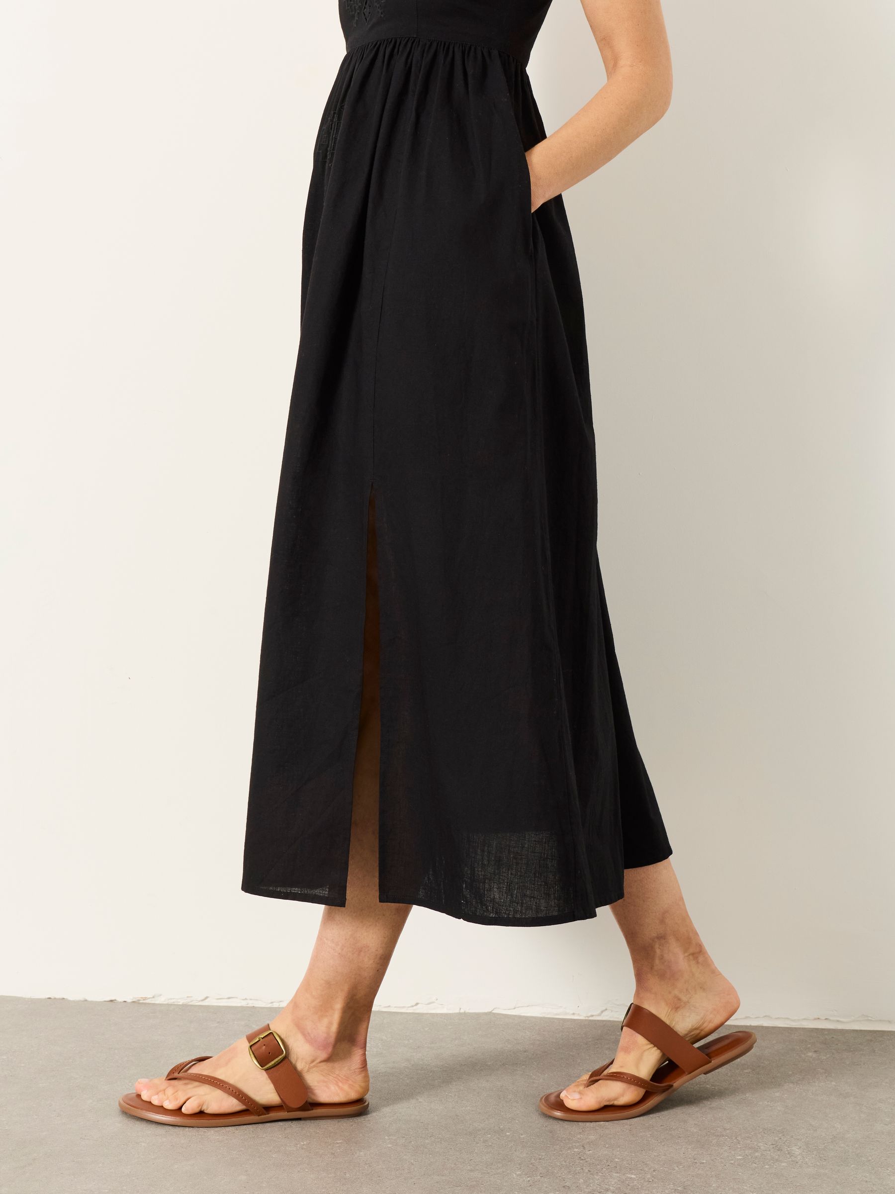 Black Petite Gili Embroidered Midi Dress - Image 4 of 6
