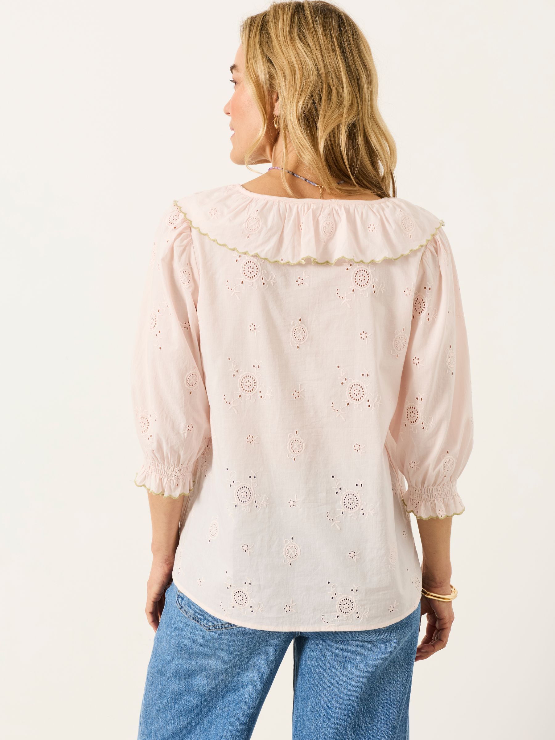 Carly Pink Regular Broderie Blouse - Image 2 of 6