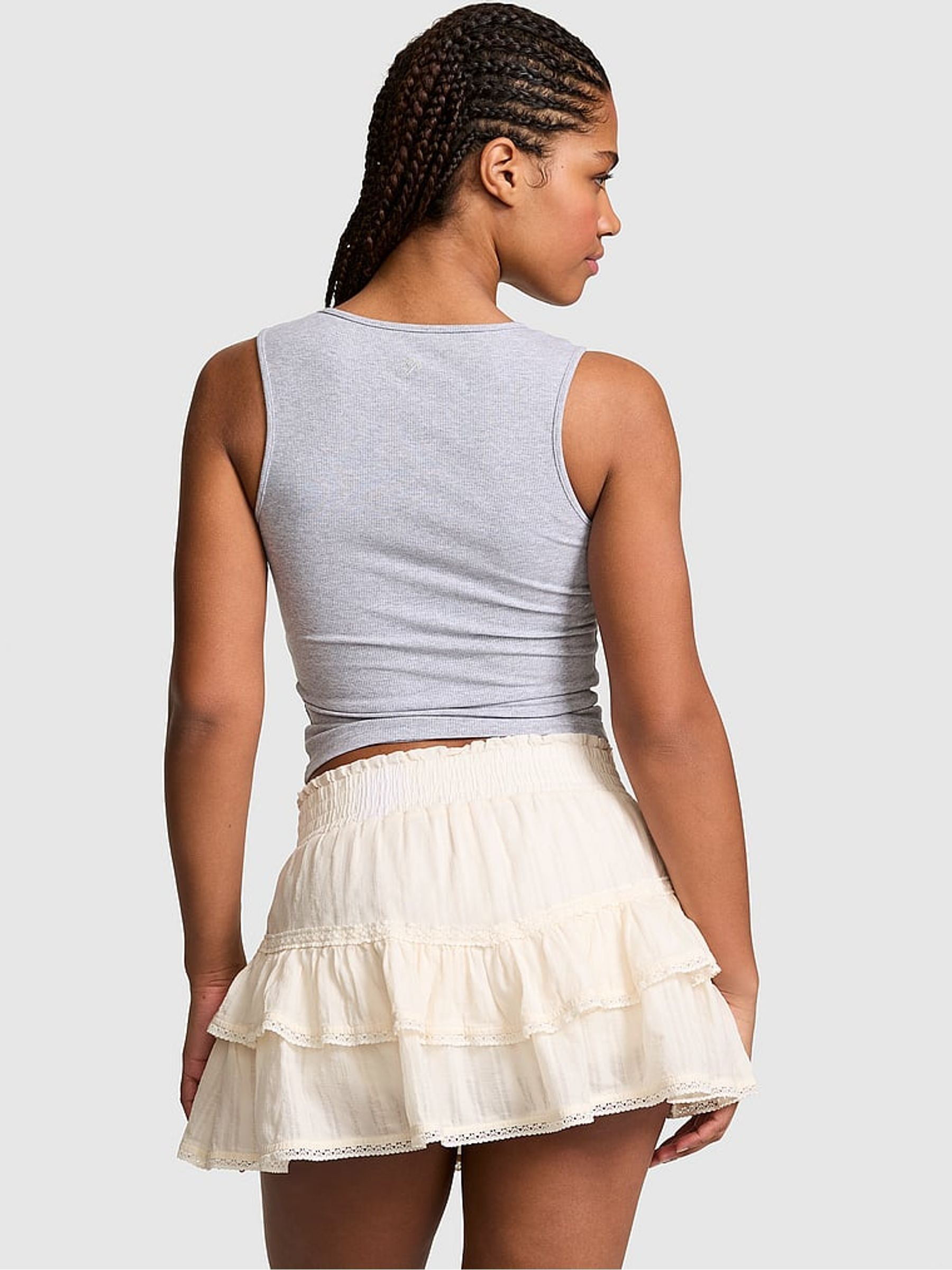 Winter White Ruffle Mini Skirt - Image 2 of 2