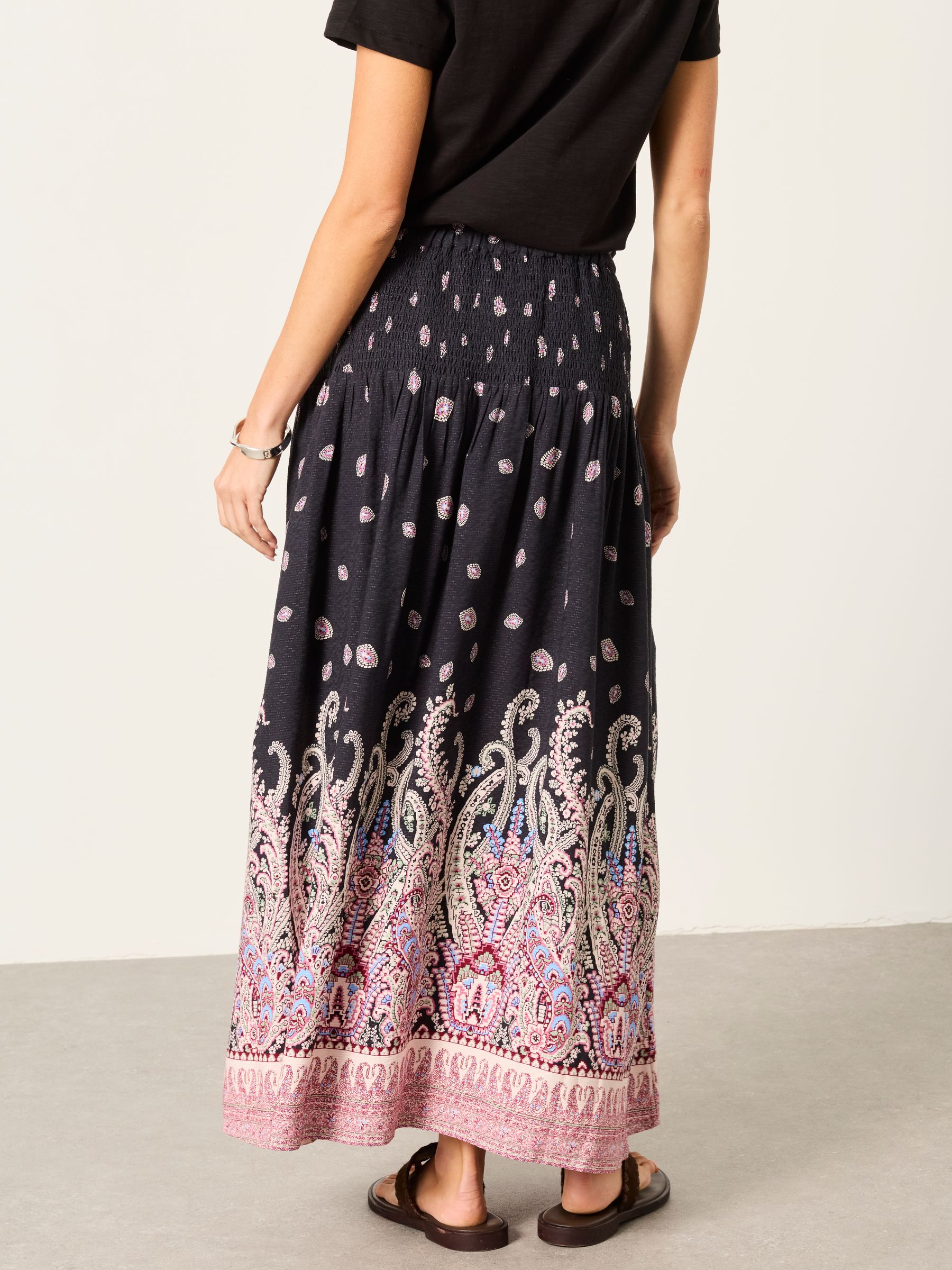 Black Paisley Harper Midi Skirt - Image 2 of 7