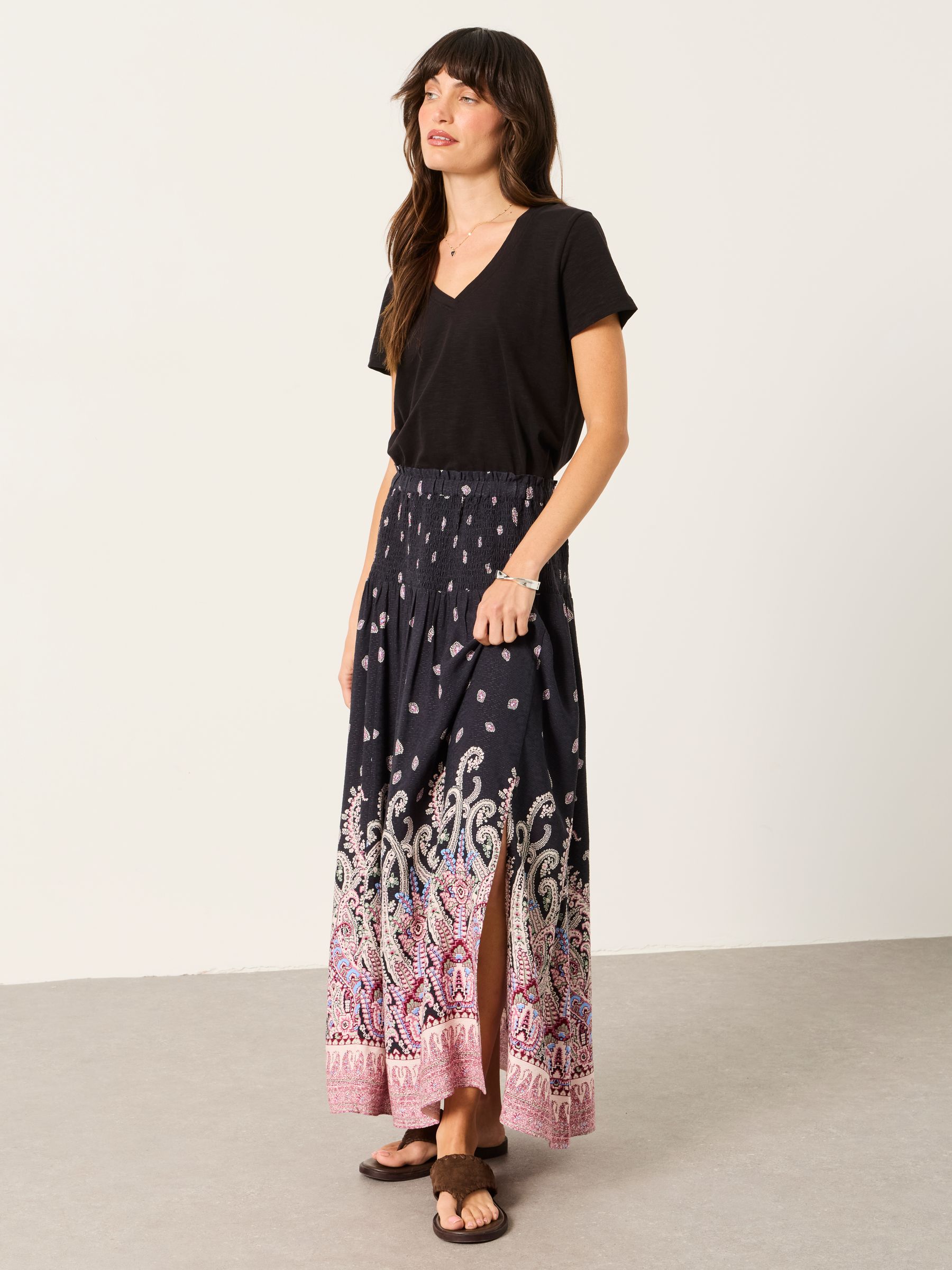 Black Paisley Harper Midi Skirt - Image 3 of 7