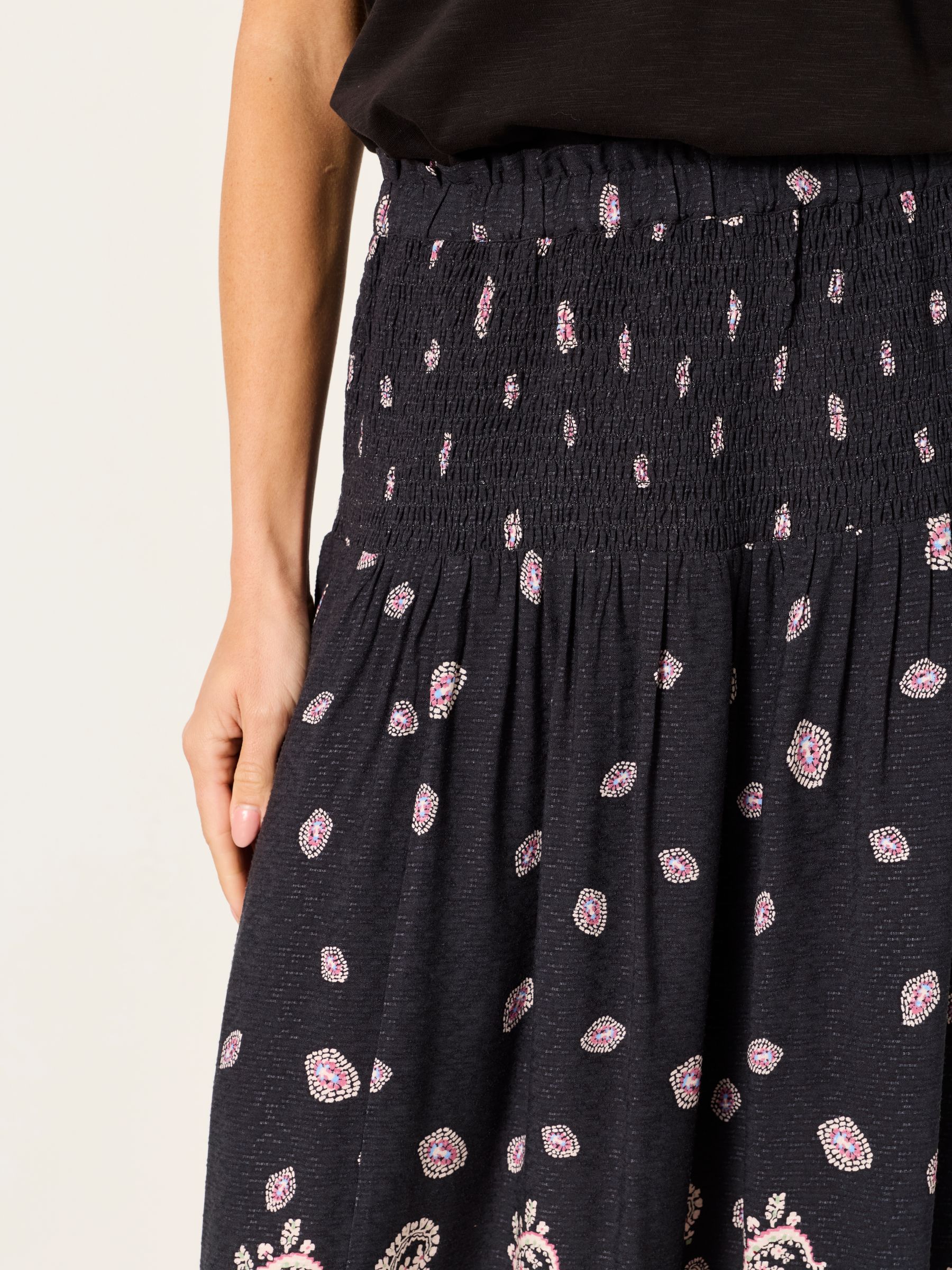 Black Paisley Harper Midi Skirt - Image 5 of 7